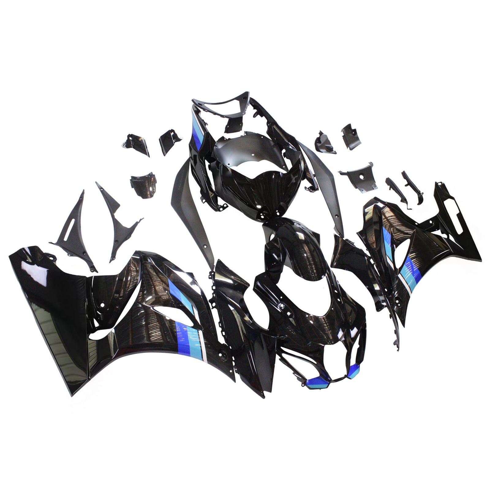 Zestaw owiewek Amotopart Suzuki GSXR1000 2017-2025 K17 Błyszczący Czarny Niebieski