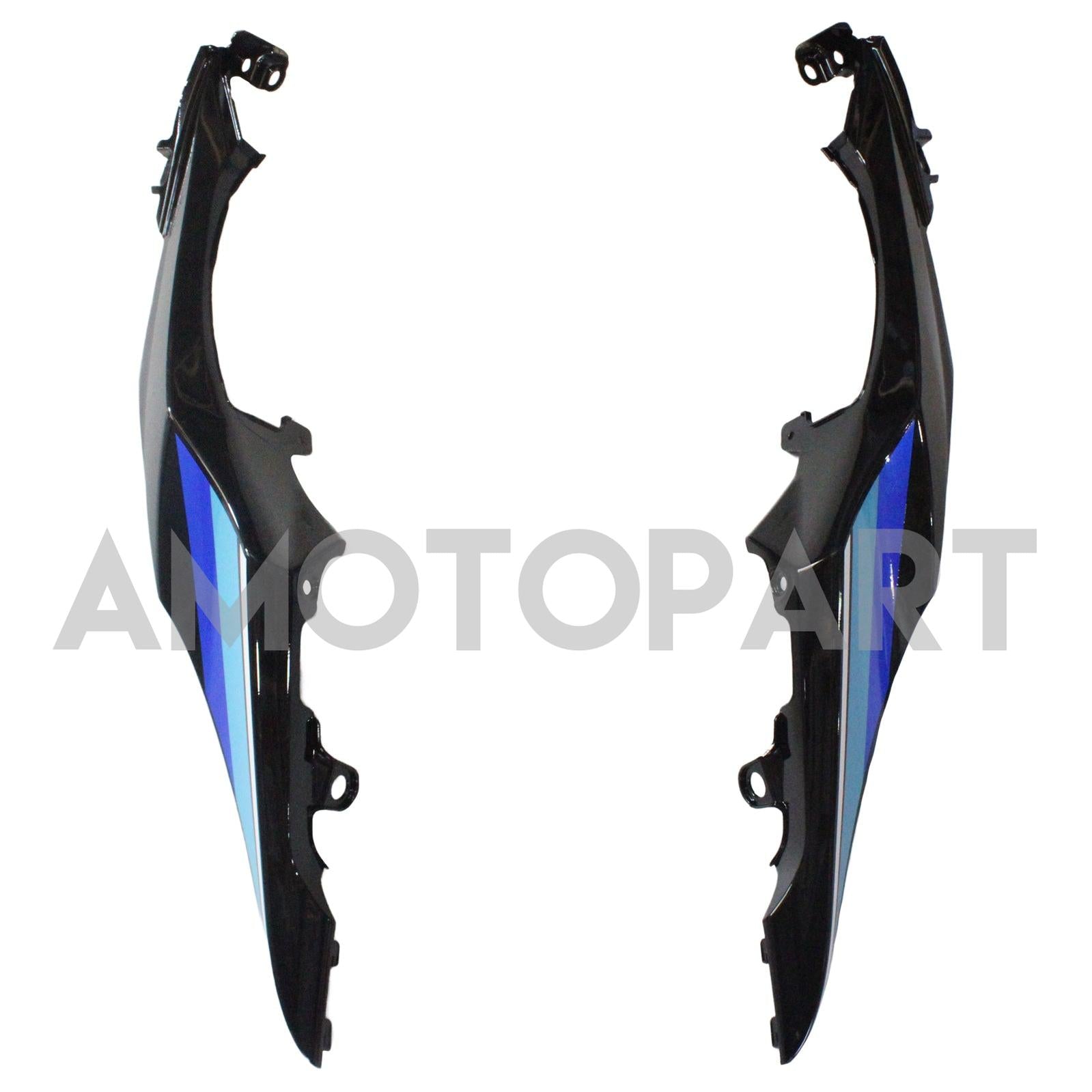 AMOTOPART SUZUKI GSXR1000 2017-2024 K17 BLACK GLOSSY COM BLUE LOGOTO FAIRING KIT