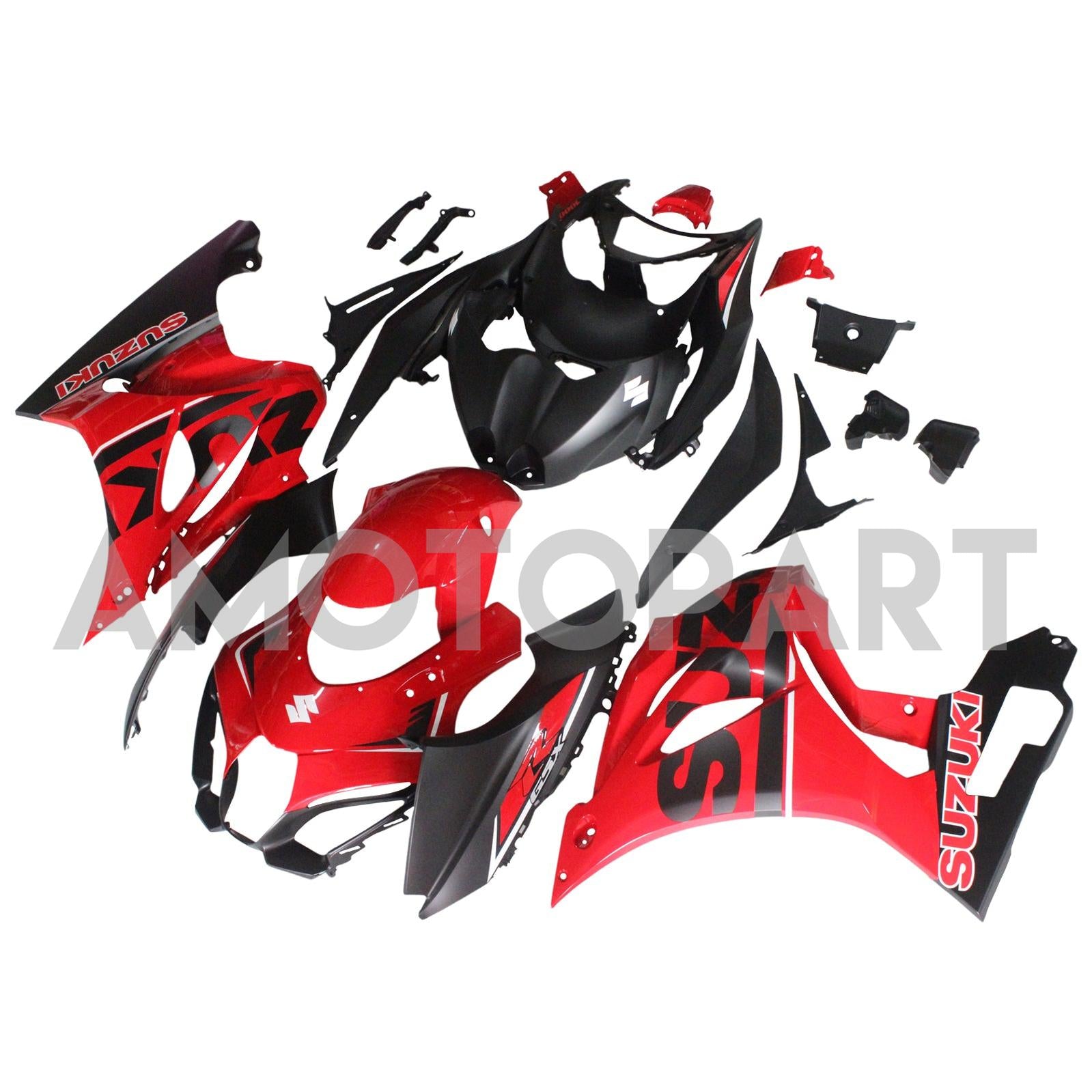 AMOTOPART SUZUKI GSXR1000 2017-2024 K17 Kit de carenagem preta vermelha brilhante