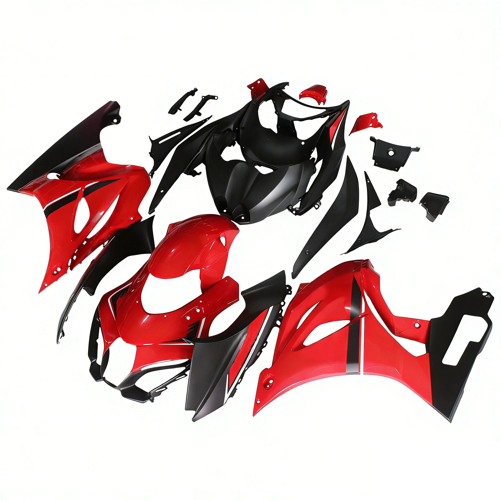 Amotopart Suzuki GSXR1000 2017-2025 K17 Glossy Red Black Fairing Kit