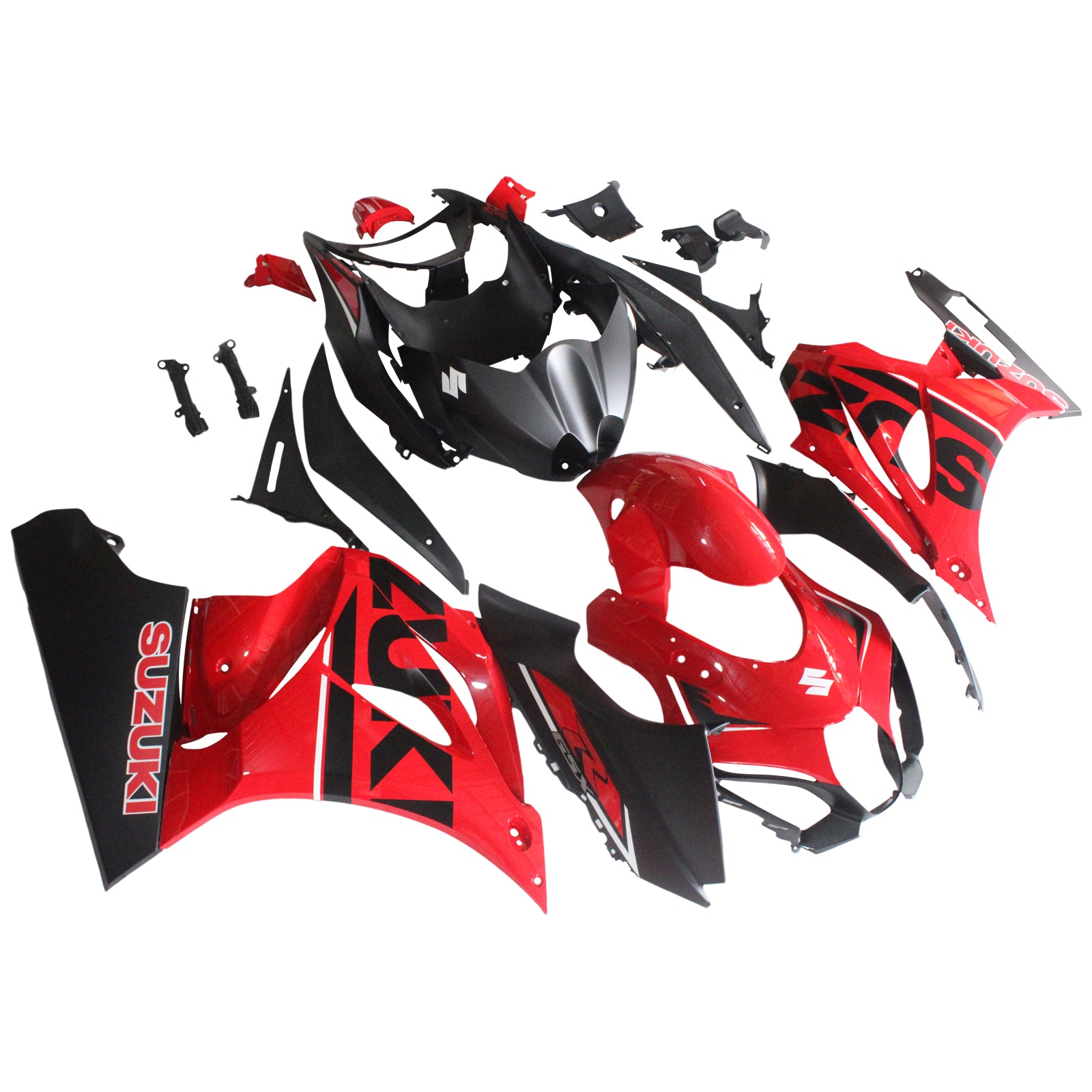 Amotopart Suzuki GSXR1000 2017-2024 K17 Glossy Red Black Fairing Kit