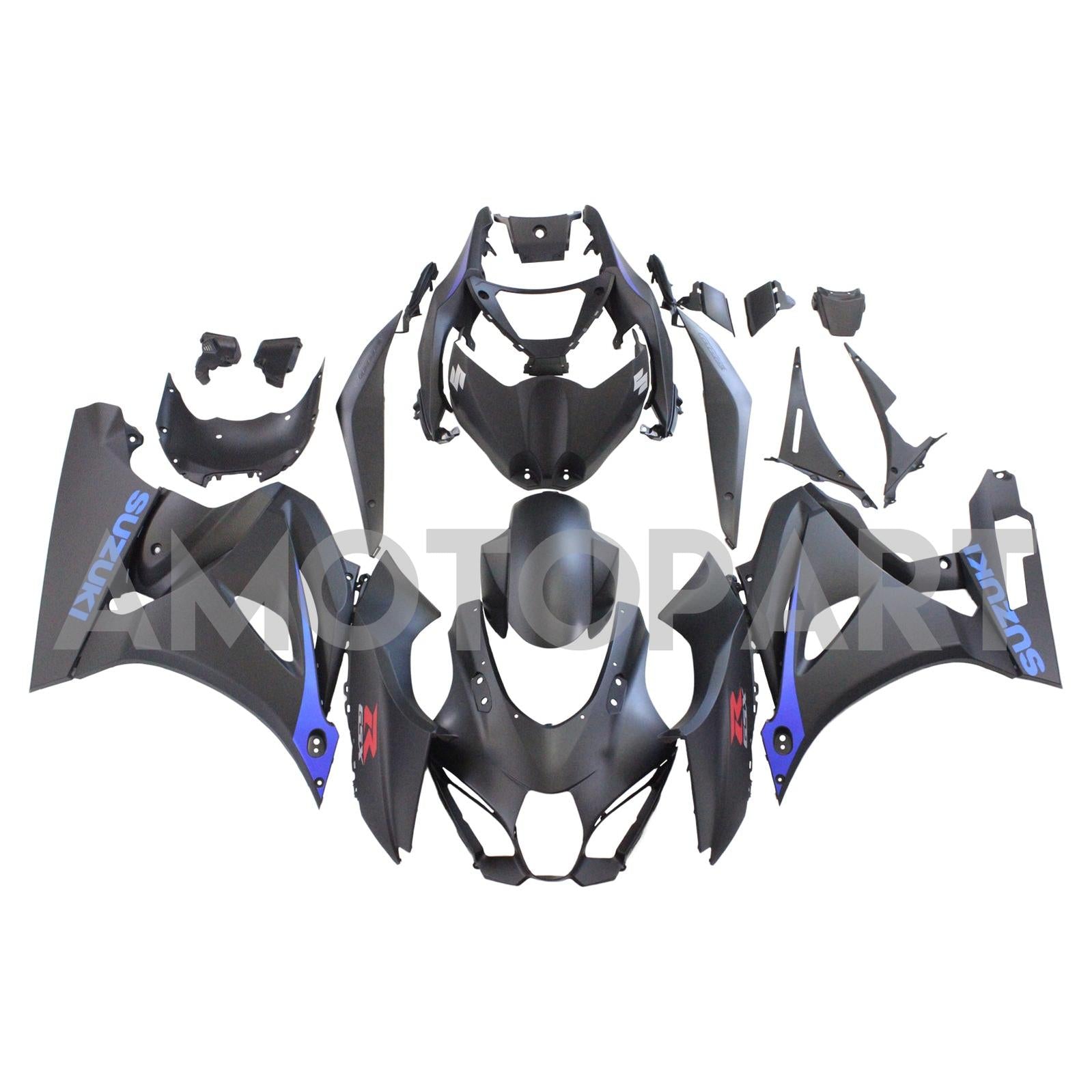 Amotopart Suzuki GSXR1000 2017-2025 K17 Matt Black Fairing Kit