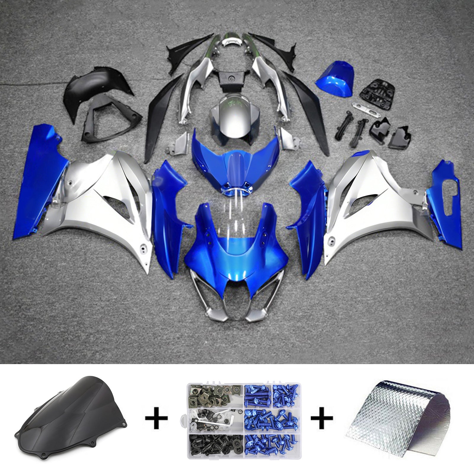 Amotopart 2017-2025 K17 GSXR1000 Suzuki Blue&Silver Fairing Kit