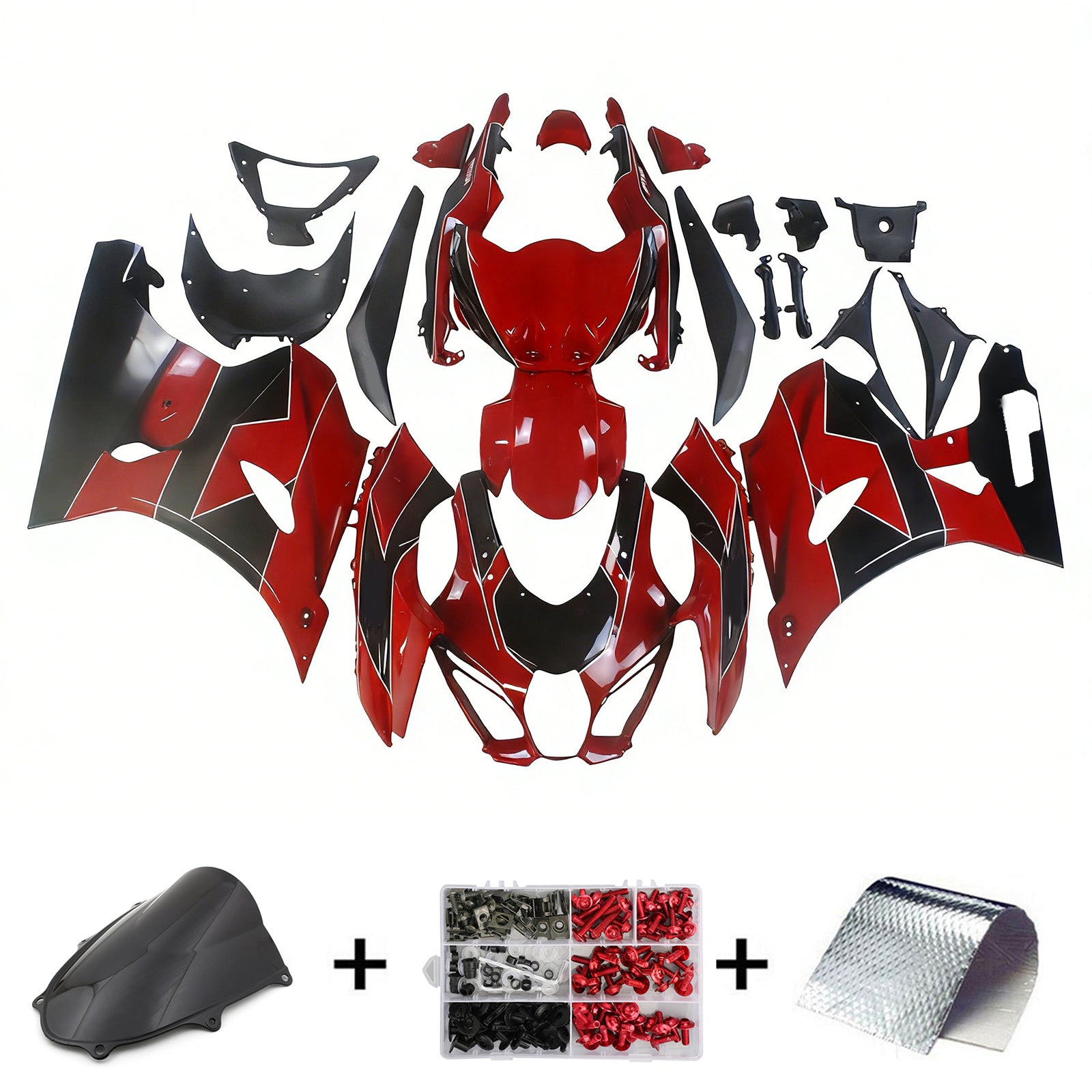 Amotopart 2017-2025 K17 GSXR1000 Suzuki Black&Red Style1 Fairing Kit