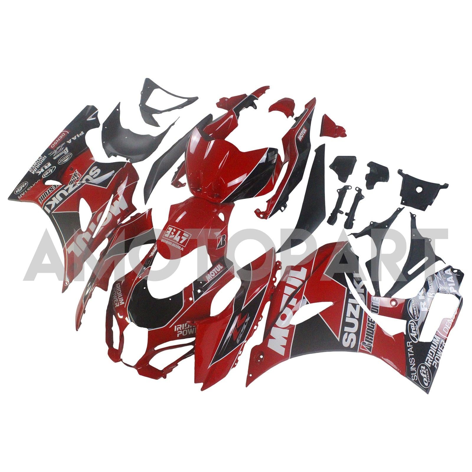 AMOTOPT 2017-2024 K17 GSXR 1000 Suzuki Black & Red Style 1 Kit de carenagem