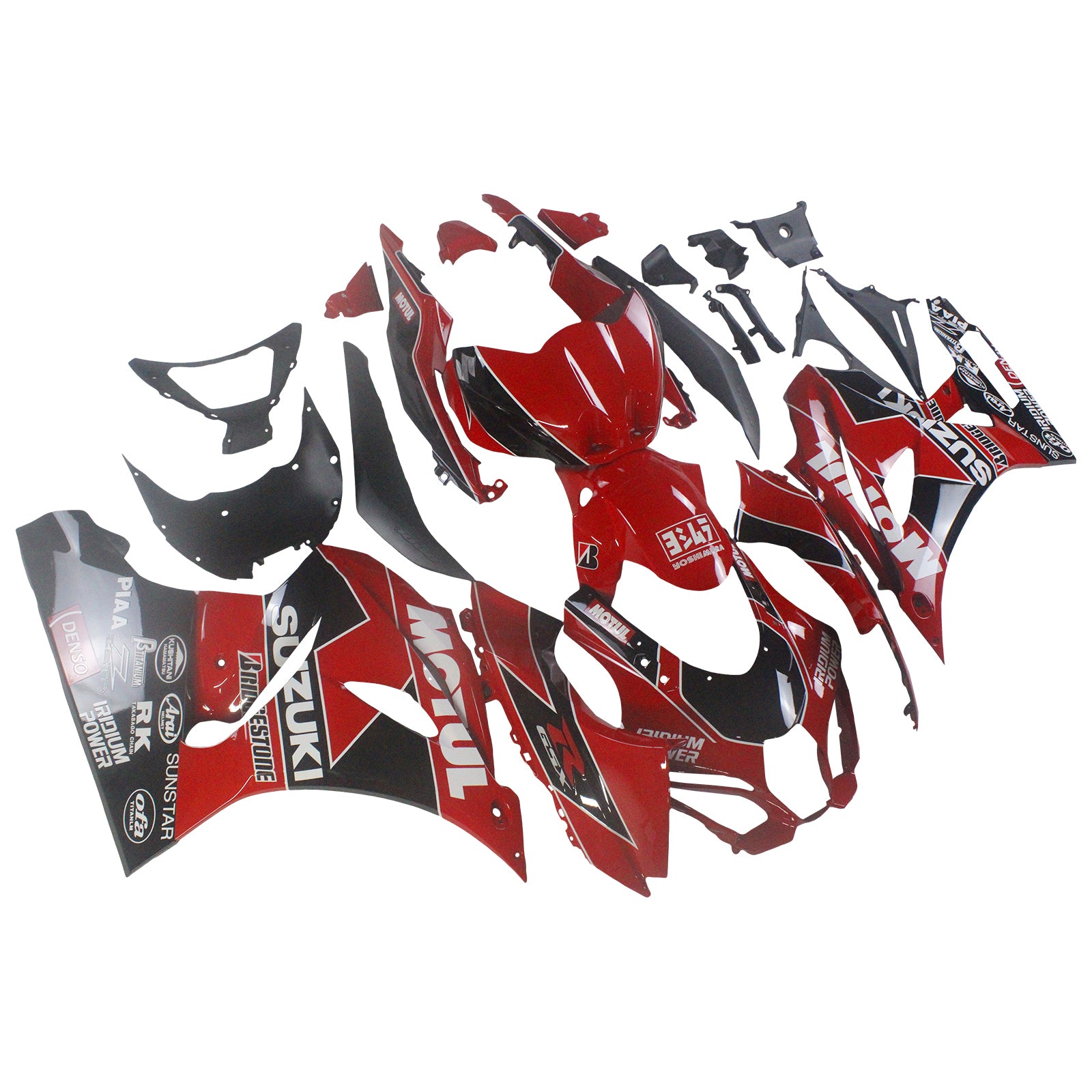 Amotopart 2017-2024 K17 GSXR1000 Suzuki Black&Red Style1 Fairing Kit