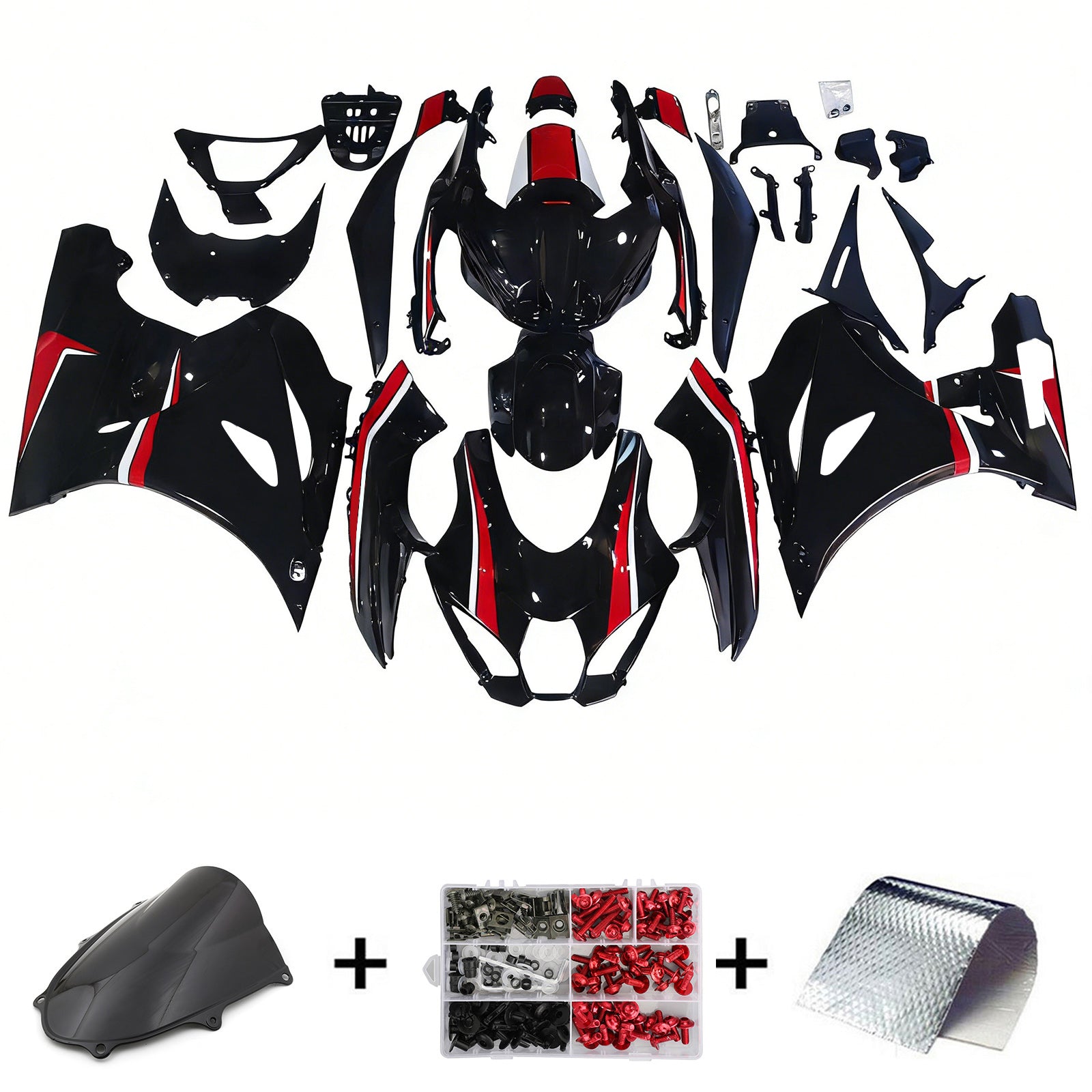 Amotopart 2017-2025 K17 GSXR1000 Suzuki Black&Red Style2 Fairing Kit