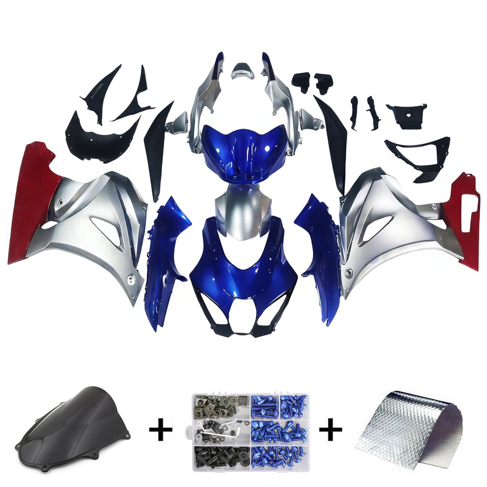 Amotopart 2017-2025 K17 GSXR1000 Suzuki Silver&Blue Fairing Kit