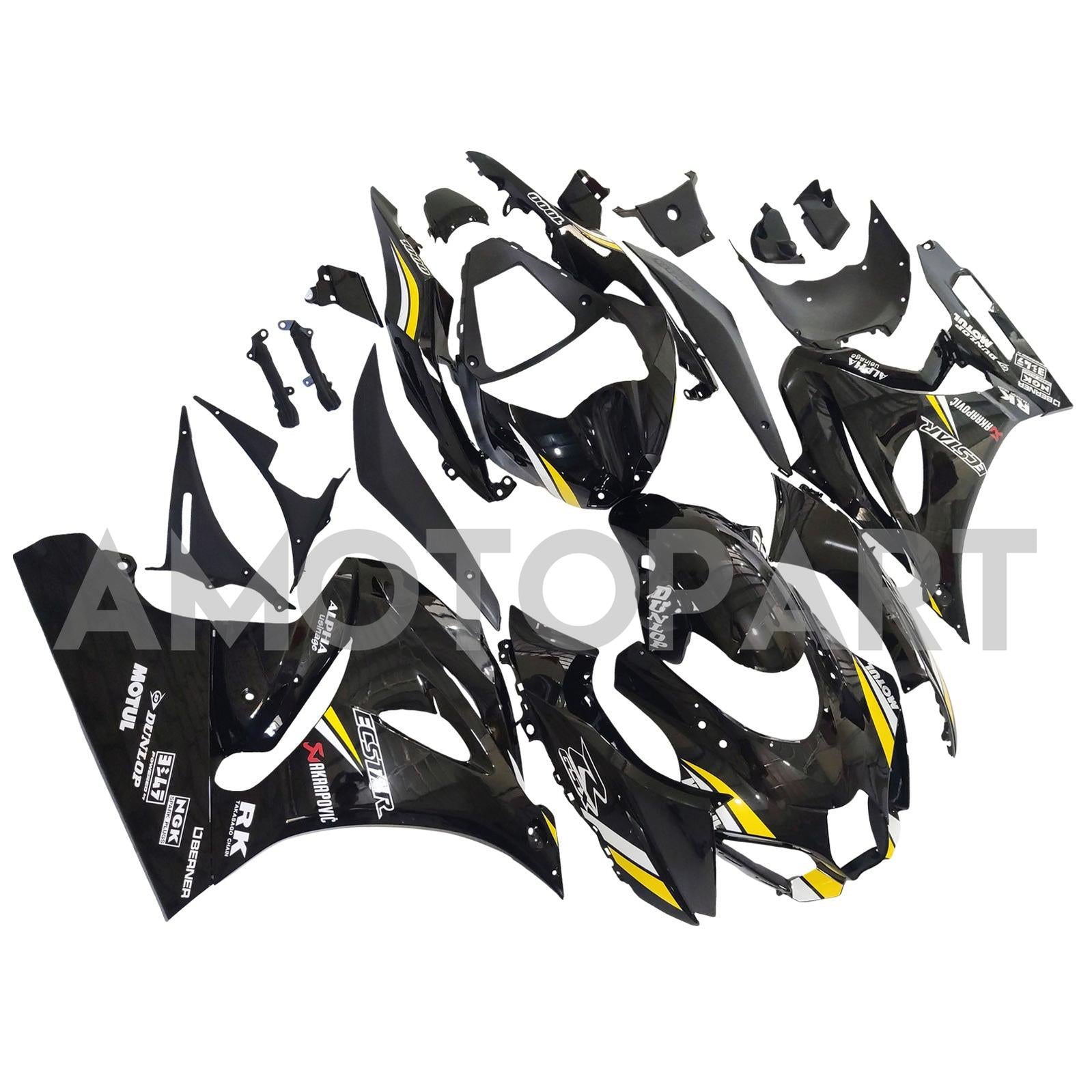 Amotopart 2017-2025 K17 GSXR1000 Suzuki Schwarz&Weißes Verkleidungsset