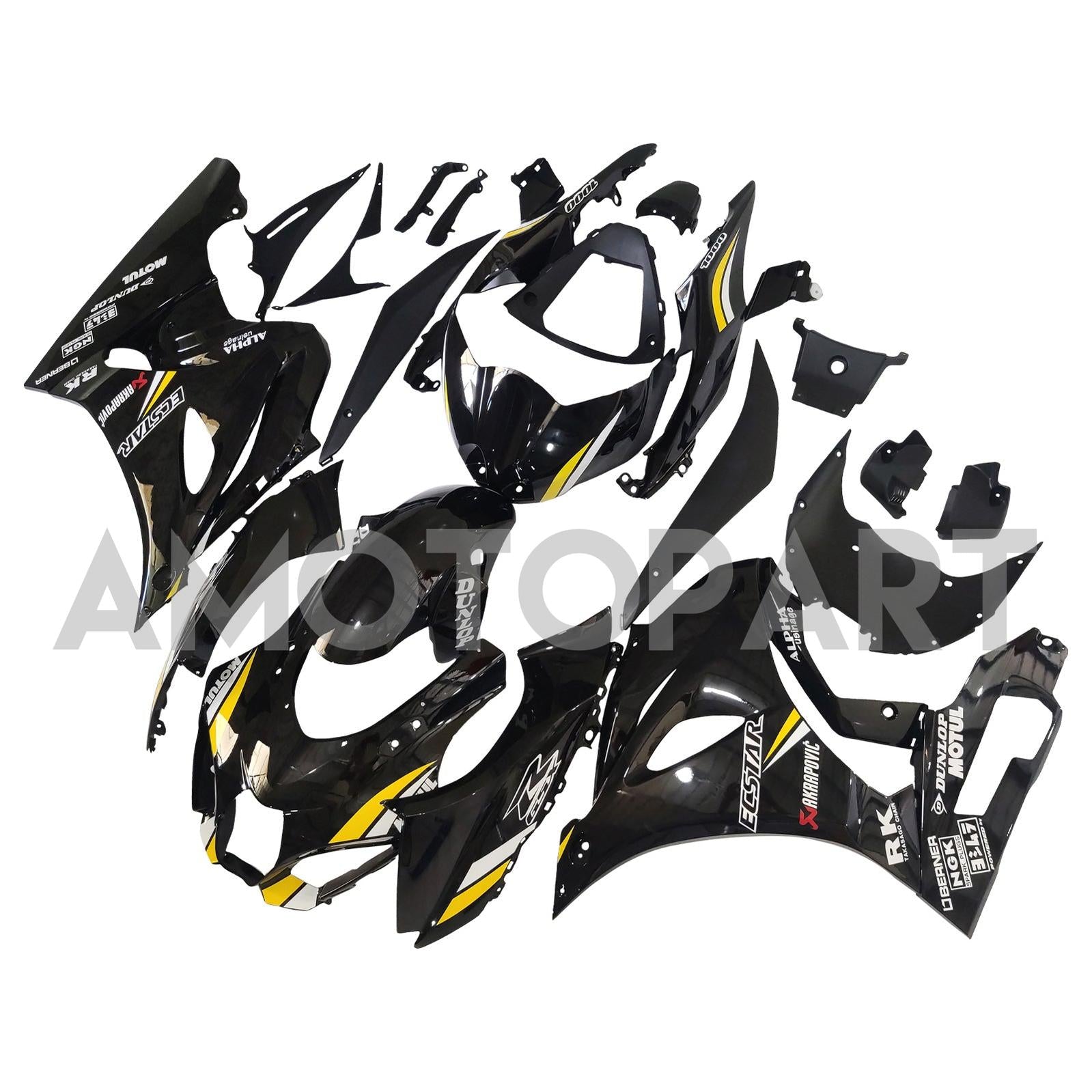 Amotopart 2017-2025 K17 GSXR1000 Suzuki Schwarz&Weißes Verkleidungsset