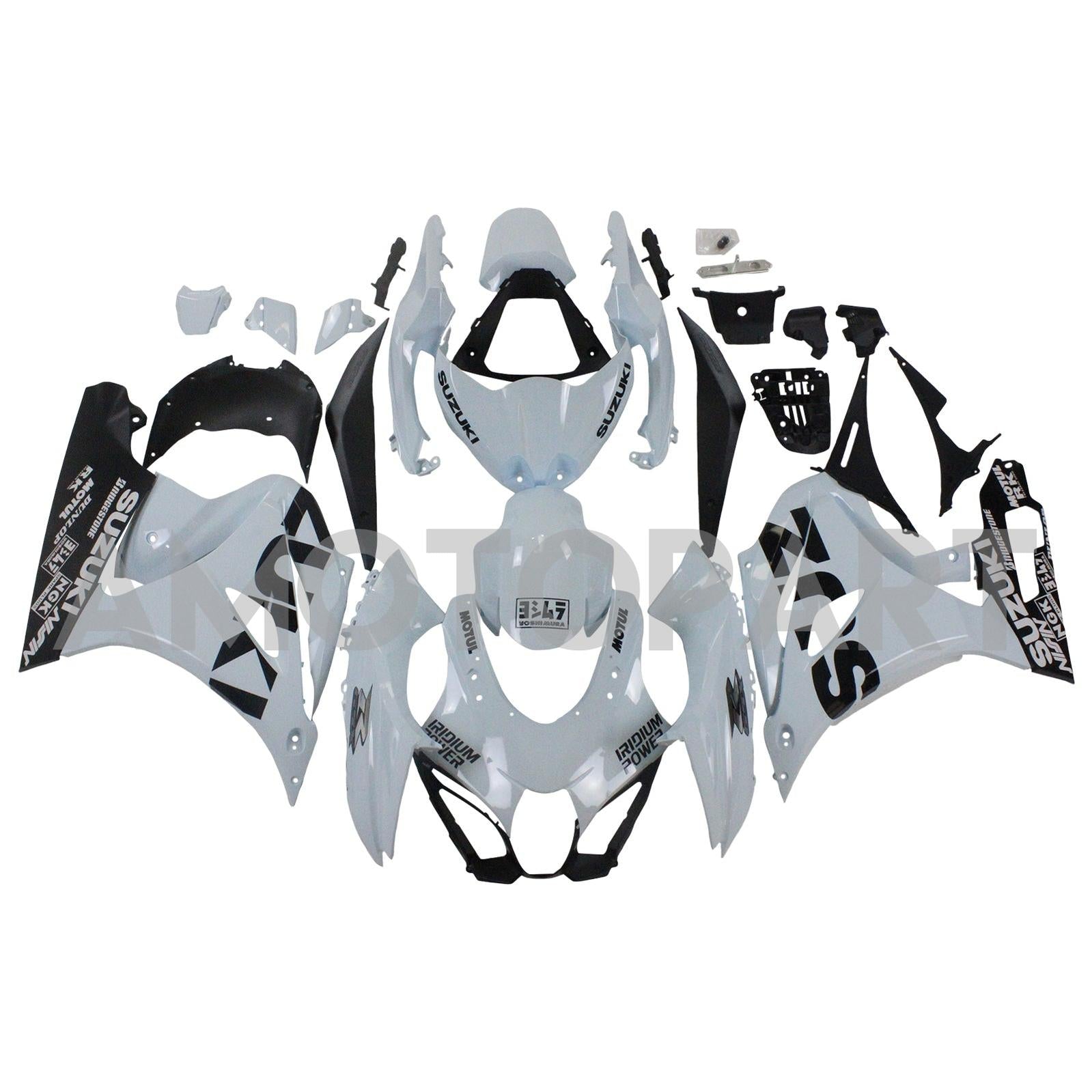 Amotopart 2017-2025 K17 GSXR1000 Suzuki Grey mix Blue Fairing Kit