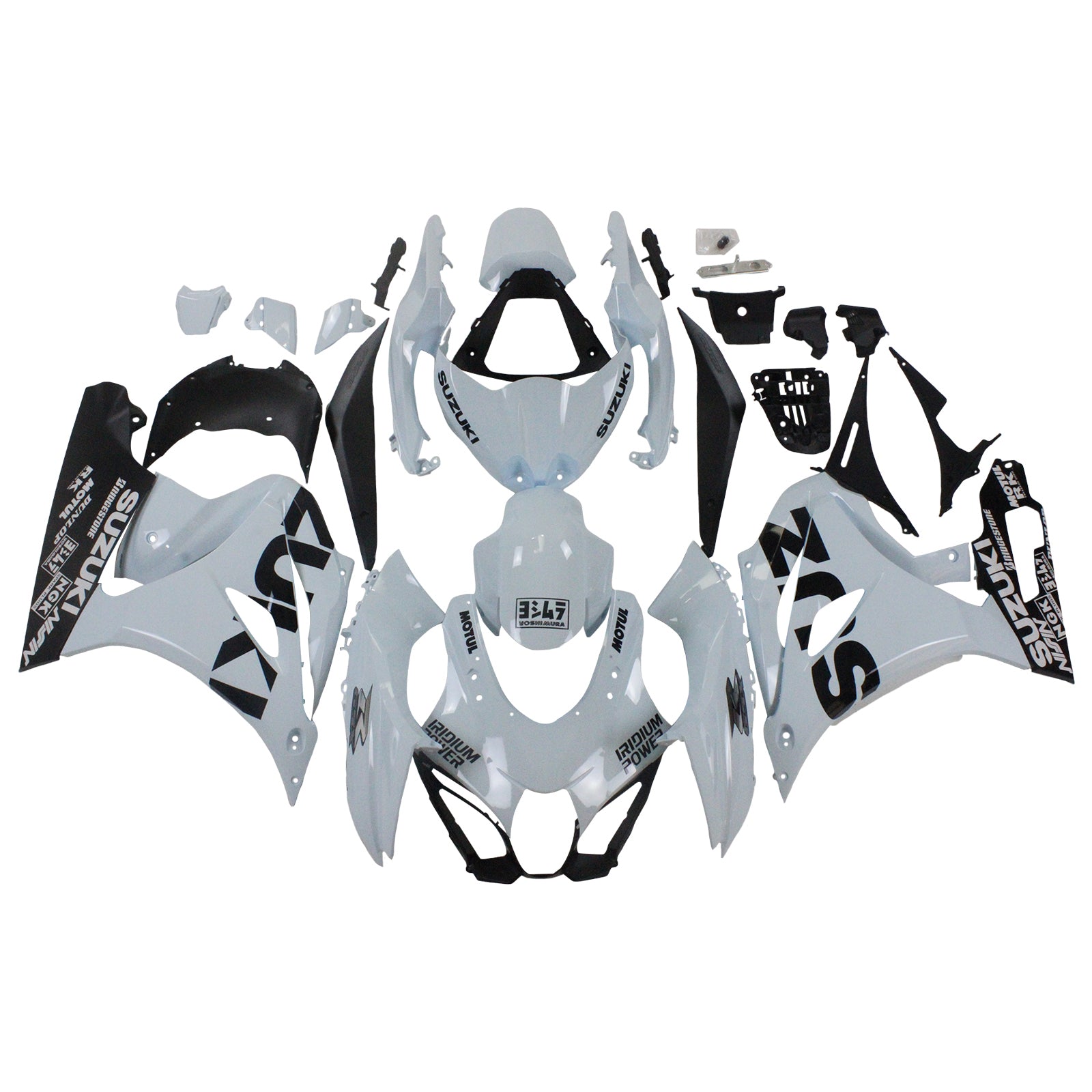 Amotopart 2017-2025 K17 GSXR1000 Suzuki Grey mix Blue Fairing Kit