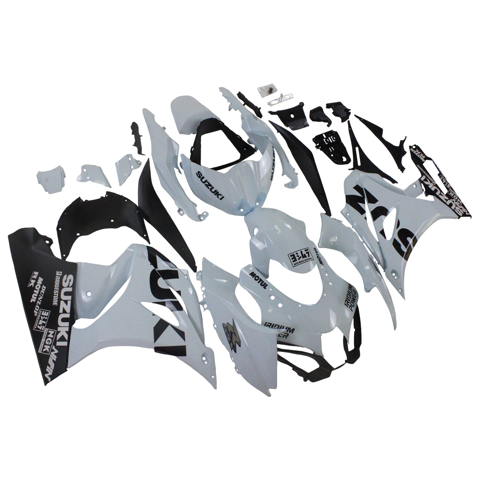 Amotopart 2017-2025 K17 GSXR1000 Suzuki Grey mix Blue Fairing Kit