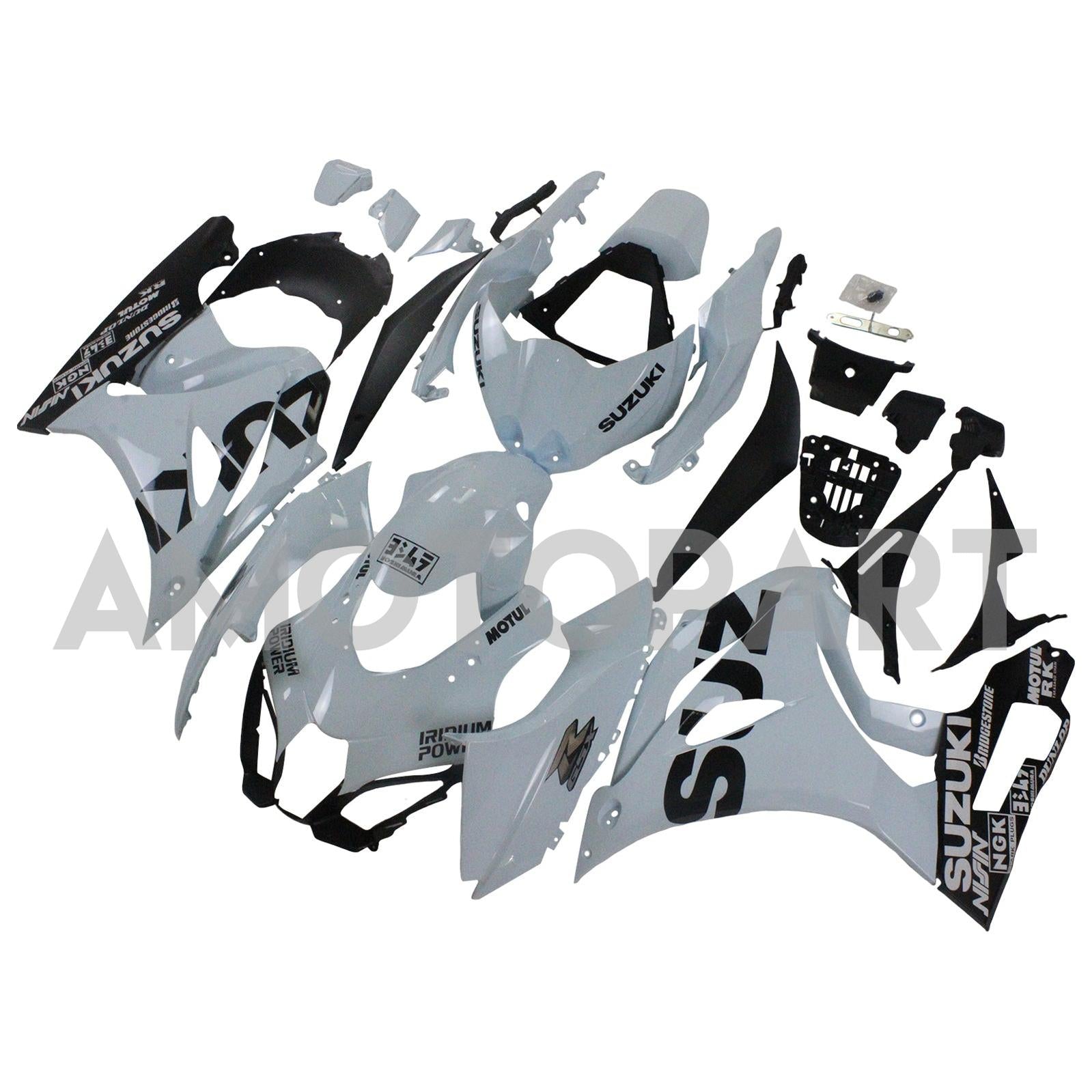 Amotopart 2017-2024 K17 GSXR1000 Suzuki Grey Mix Blue Fadiling Kit