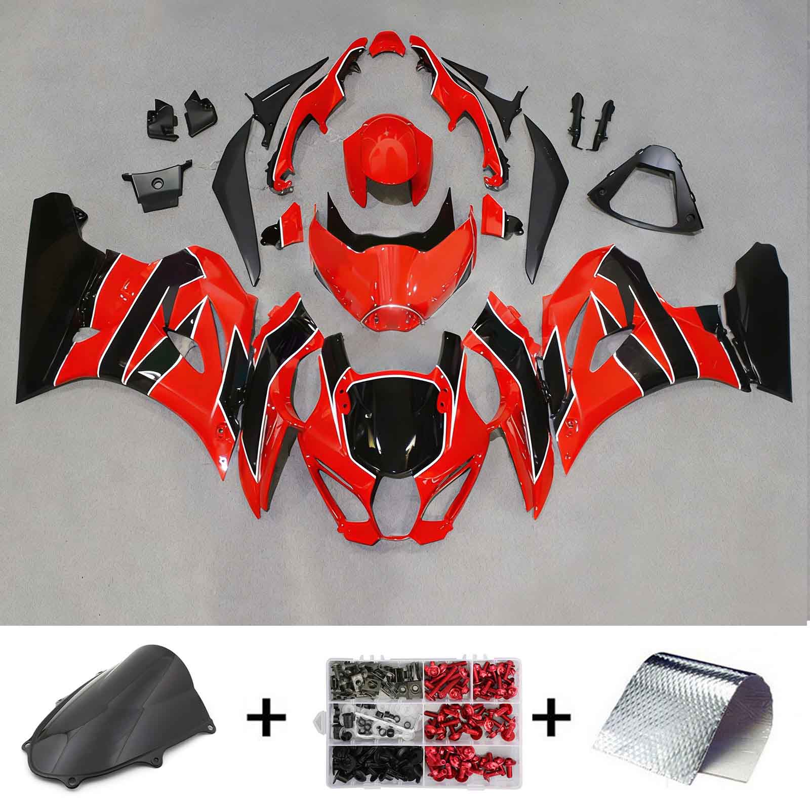Amotopart 2017-2024 K17 GSXR 1000 Suzuki Black & Red Style 5 Fairing Kit