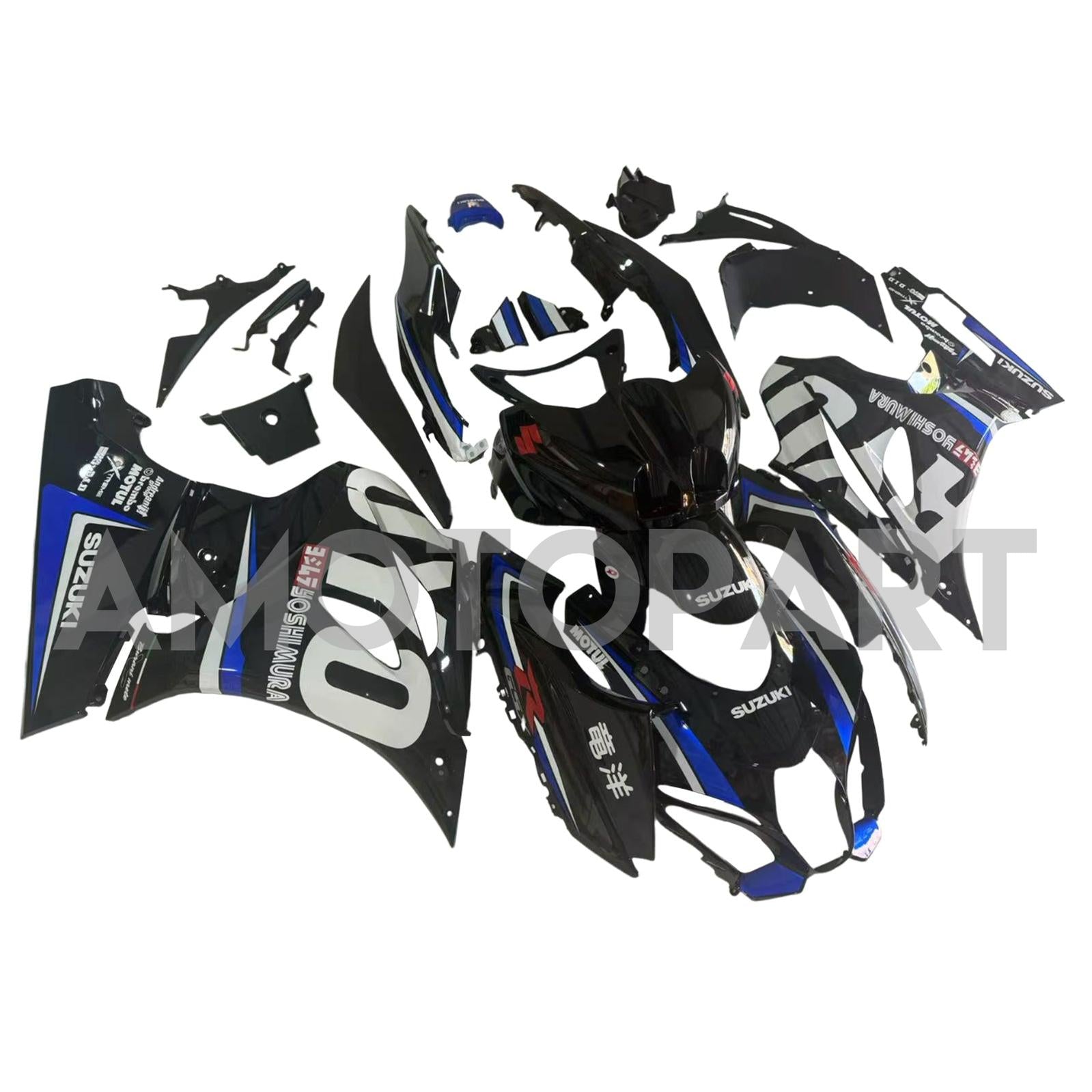 Amotopart 2017-2025 K17 GSXR1000 Suzuki Black&Blue Style3 Fairing Kit