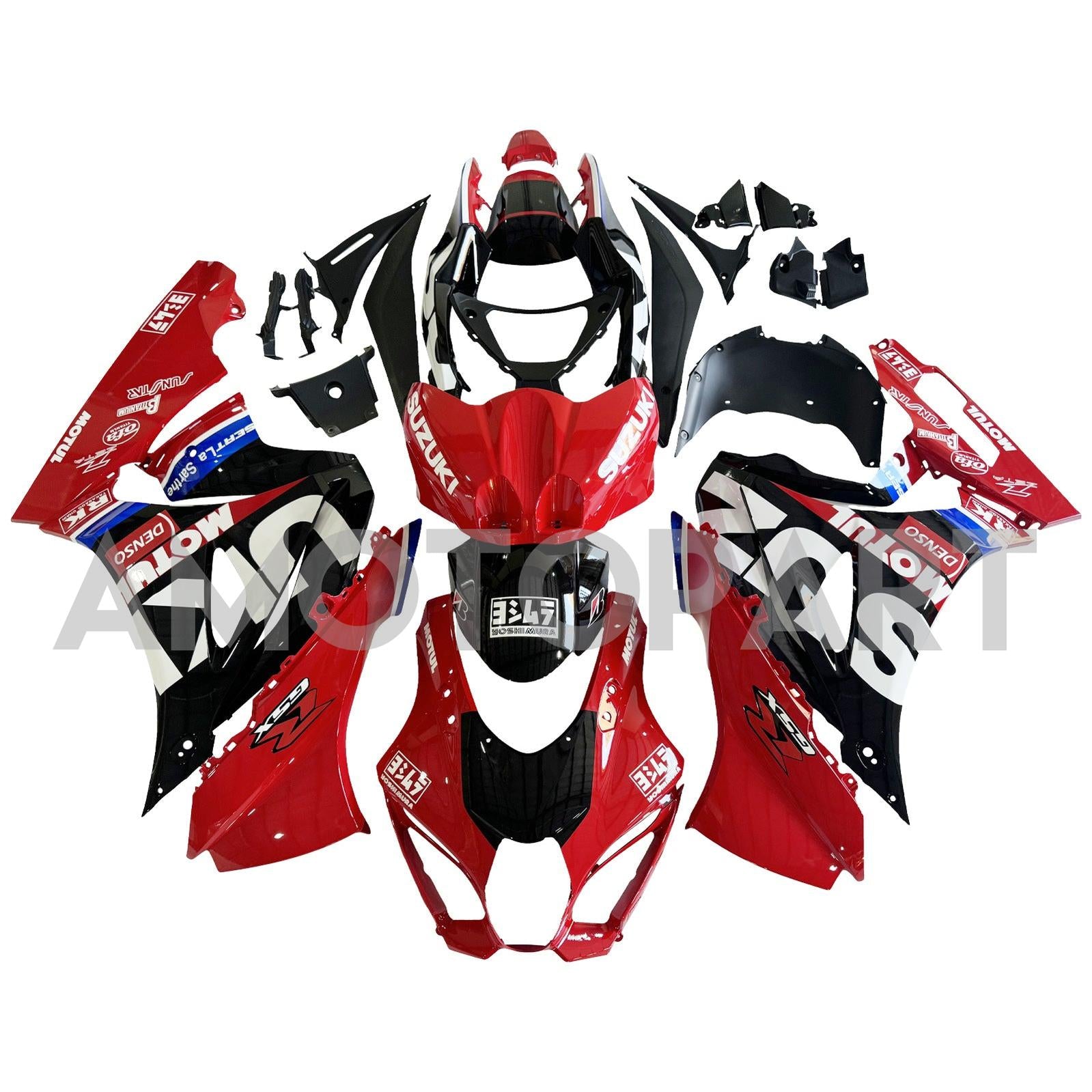 Amotopart 2017-2025 K17 GSXR1000 Suzuki Black&Red Style4 Fairing Kit