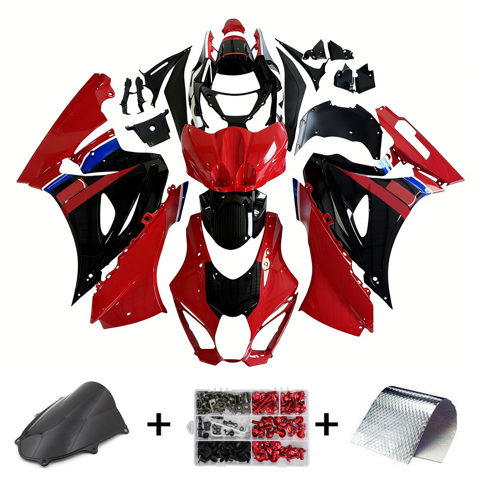 Amotopart 2017-2025 K17 GSXR1000 Suzuki Black&Red Style4 Fairing Kit