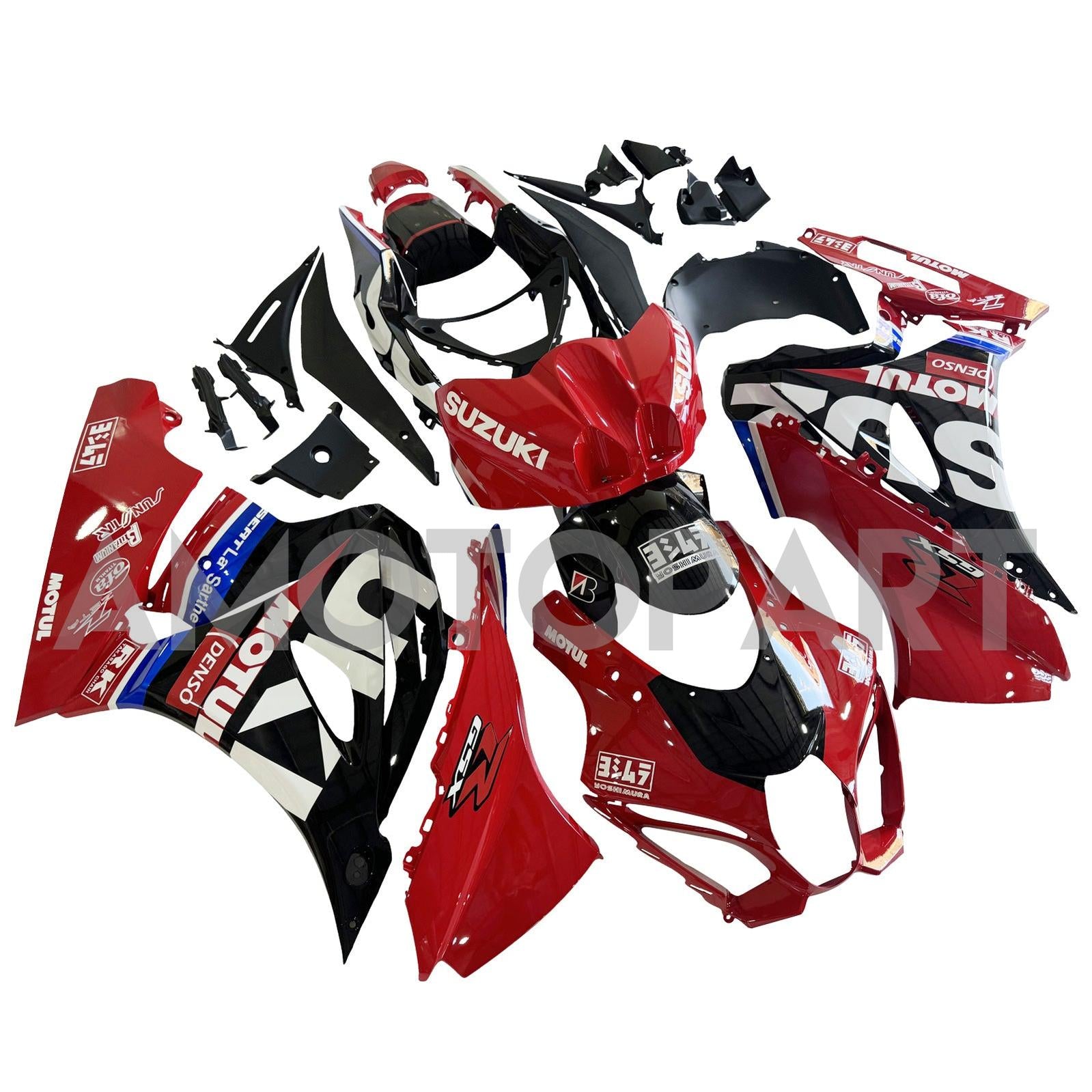 Amotopart 2017-2025 K17 GSXR1000 Suzuki Black&Red Style4 Fairing Kit