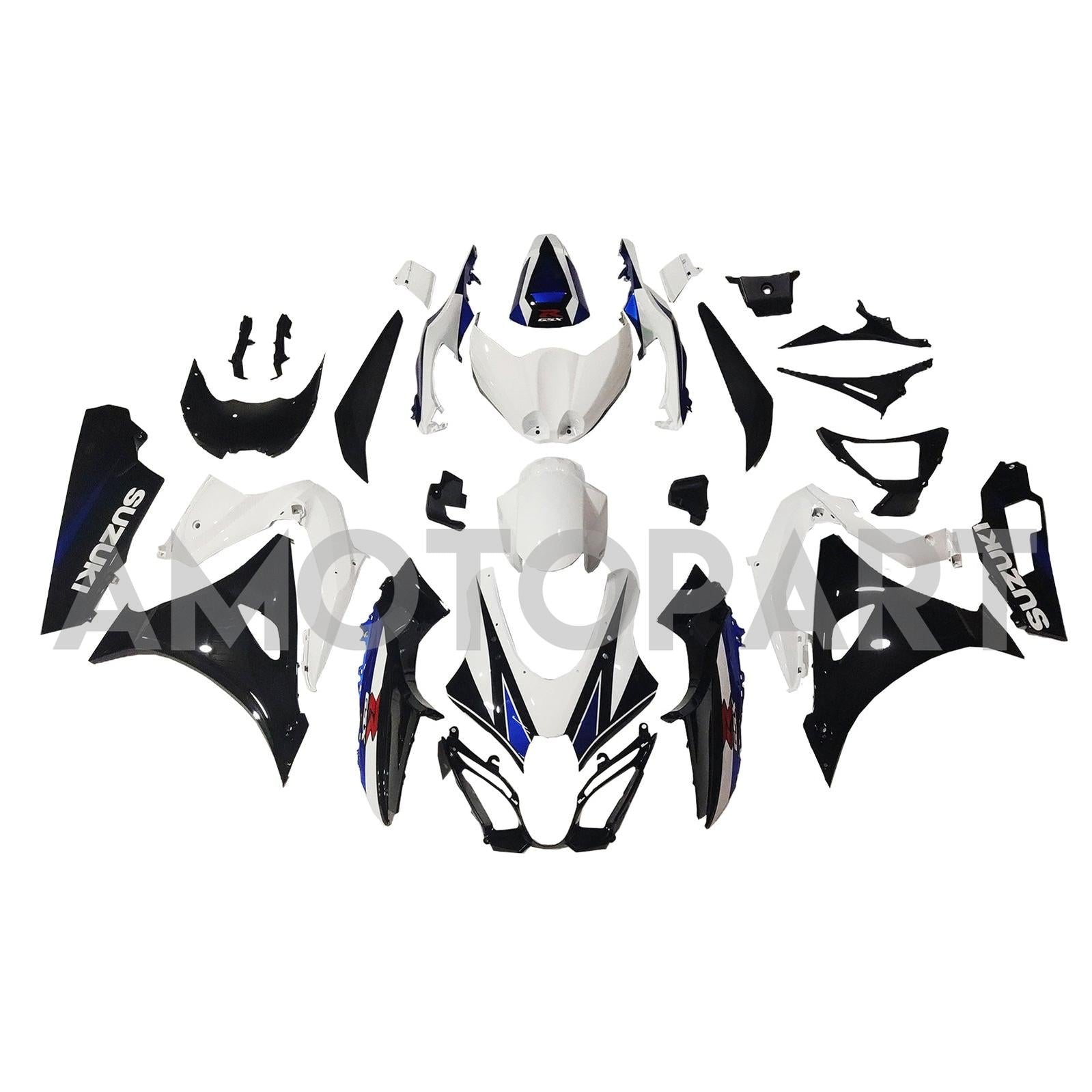 Amotopart 2017-2024 K17 GSXR1000 スズキ ブラック&ブルー Style4 フェアリングキット