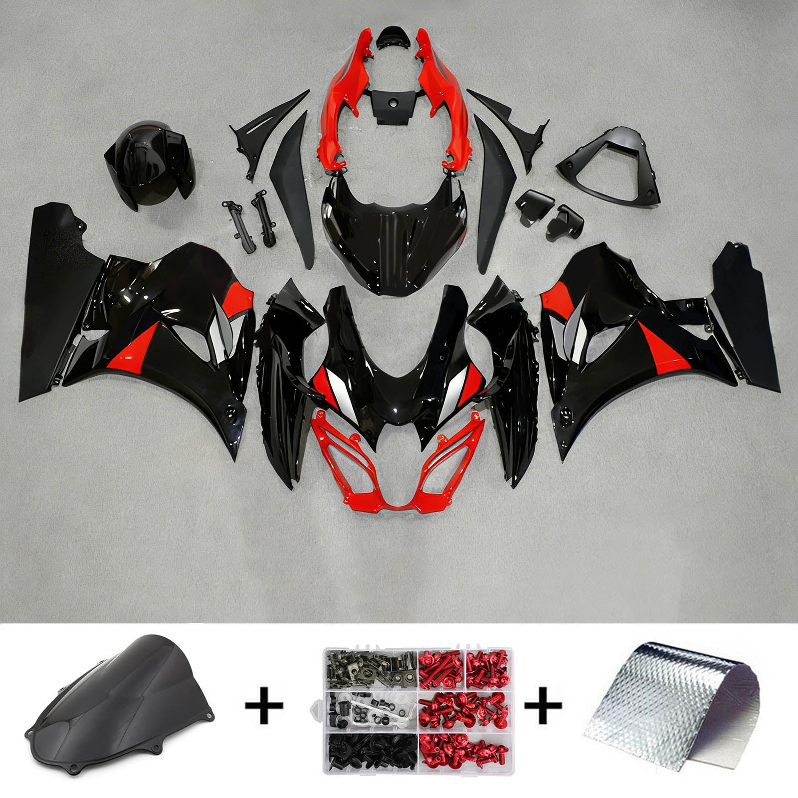 Amotopart 2017-2025 K17 GSXR1000 Suzuki Black&Red Style6 Fairing Kit