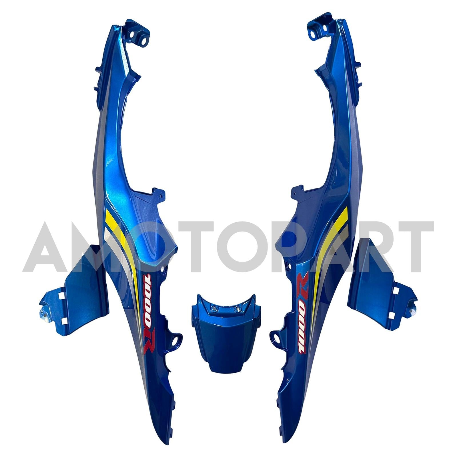 Amotopart 2017-2025 K17 GSXR1000 Suzuki Blau&Verkleidungssatz mit gelben Emblemen
