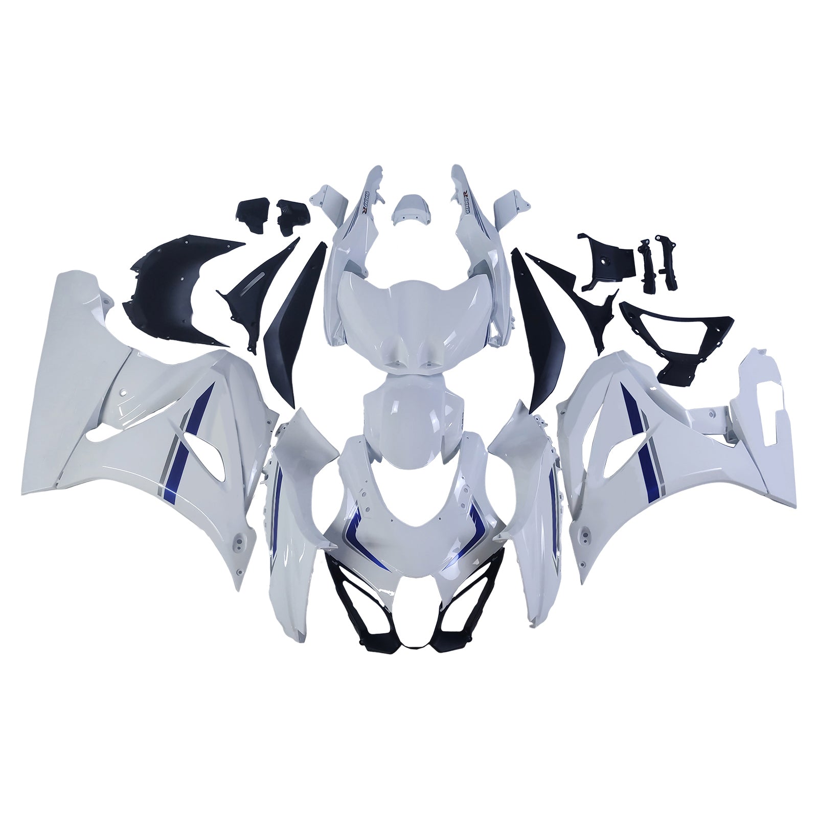 Amotopart 2017-2025 K17 GSXR1000 Suzuki White&Blue Style2 Fairing Kit
