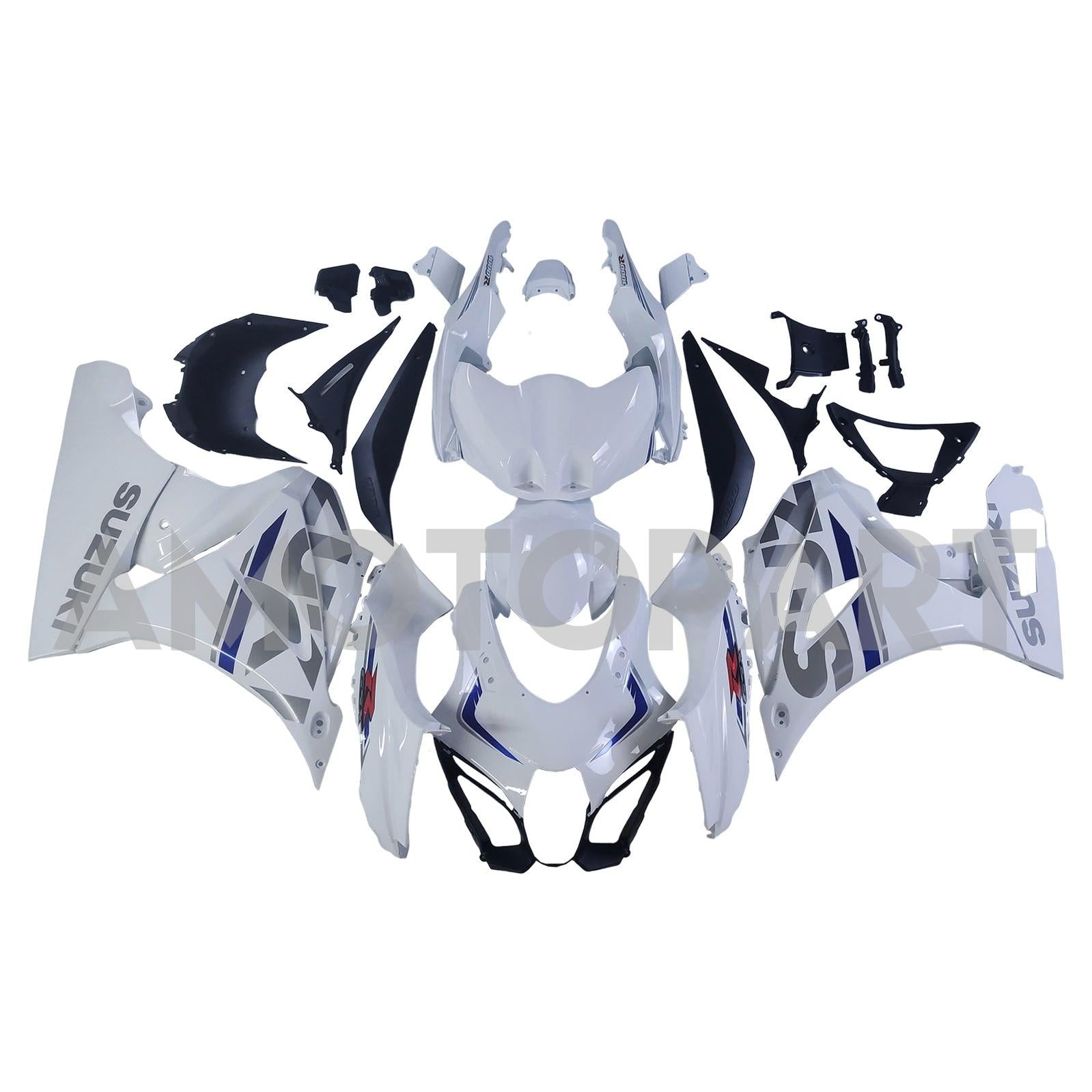 Amotopart 2017-2025 K17 GSXR1000 Suzuki White&Blue Style2 Fairing Kit