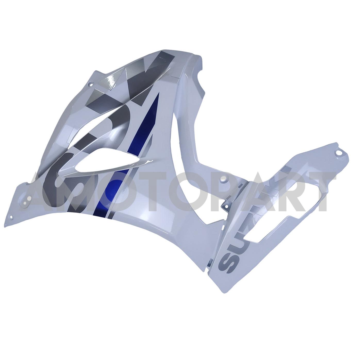 Amotopart 2017-2024 K17 GSXR 1000 Suzuki White & Blue Style2 Fairing Kit