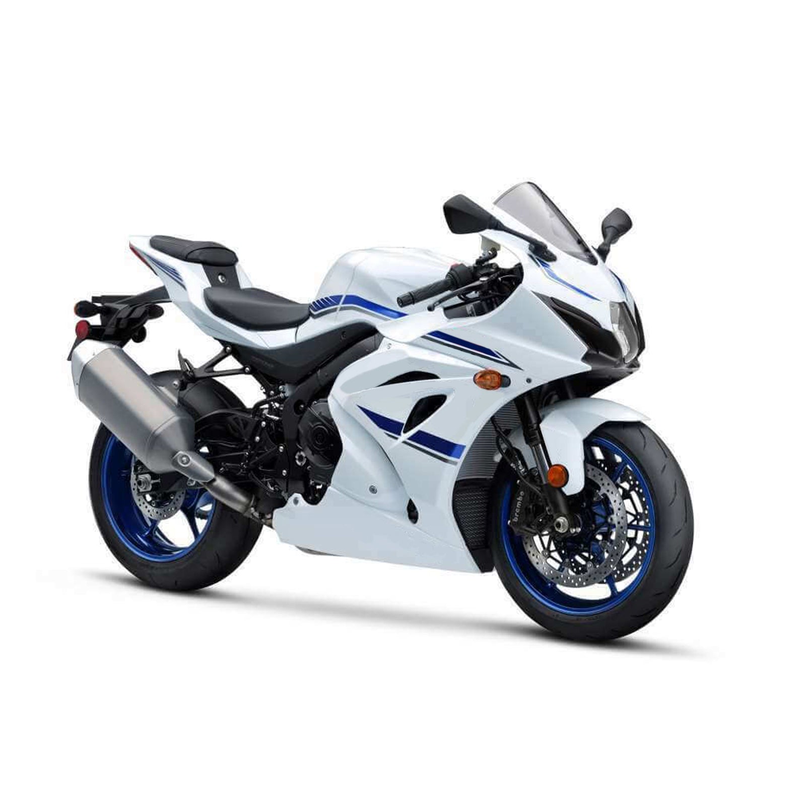 Amotopart 2017-2025 K17 GSXR1000 Suzuki White&Blue Style2 Fairing Kit