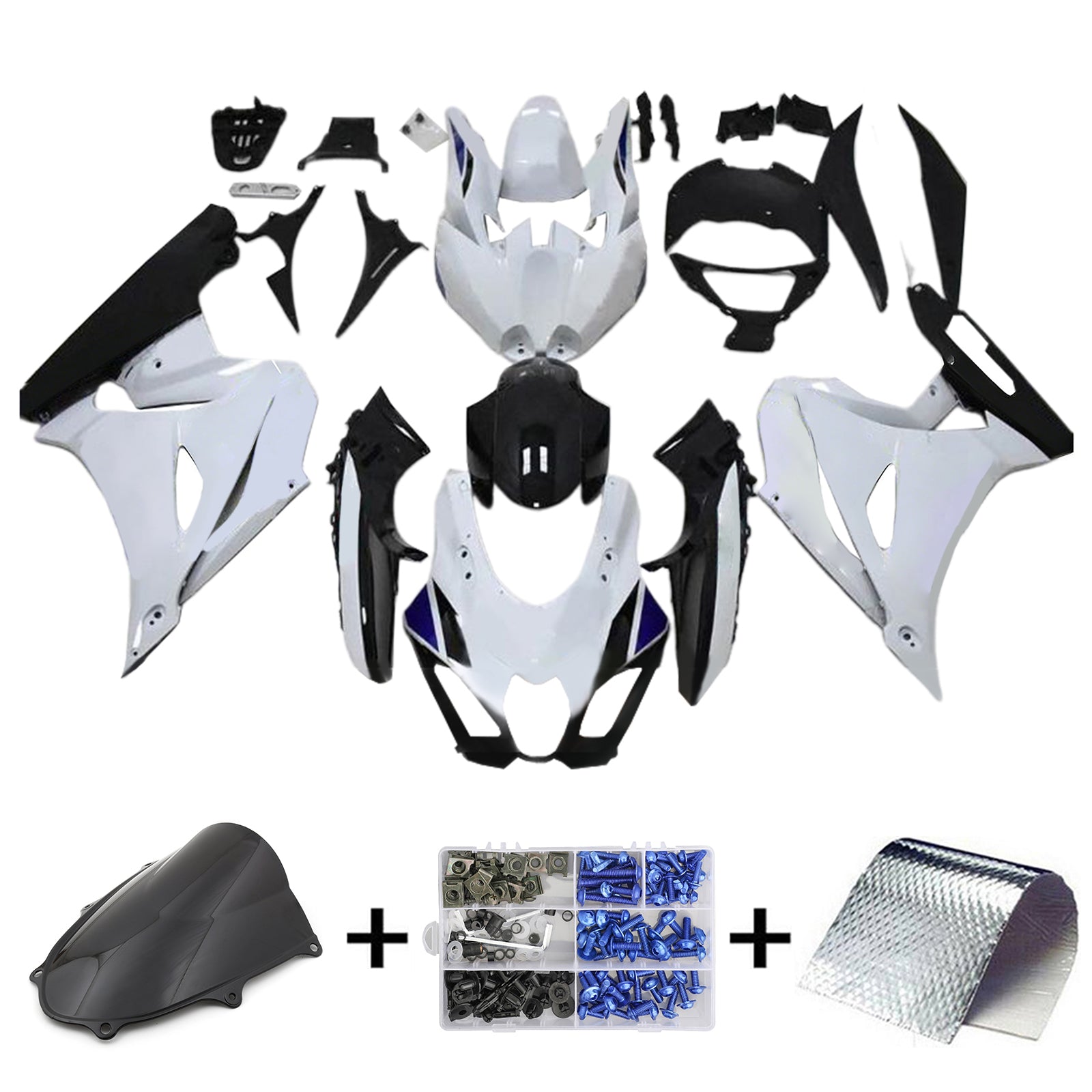 Amotopart 2017-2025 K17 GSXR1000 Suzuki White&Black Fairing Kit