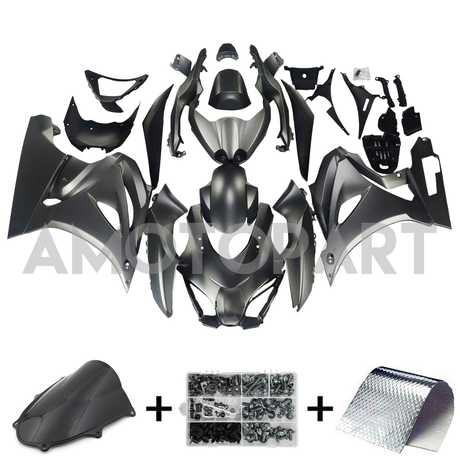 Amotopart 2017-2024 K17 GSXR1000 Suzuki Matte Gray Fairing Kit