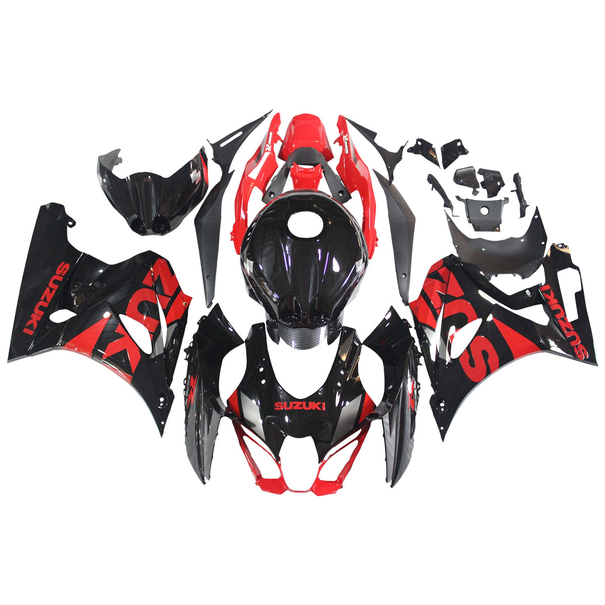 Amotopart Suzuki GSXR1000 2017-2024 K17 Black Red Fairing Kit