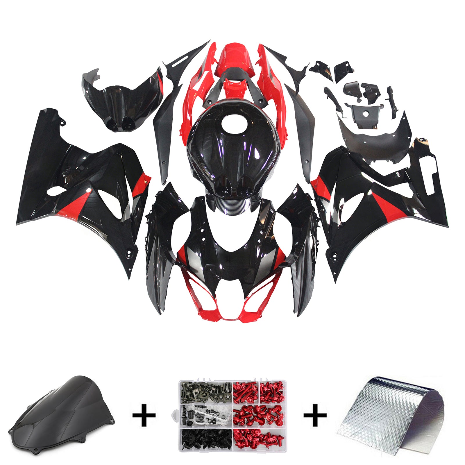 Amotopart Suzuki GSXR1000 2017-2025 K17 Black Red Fairing Kit
