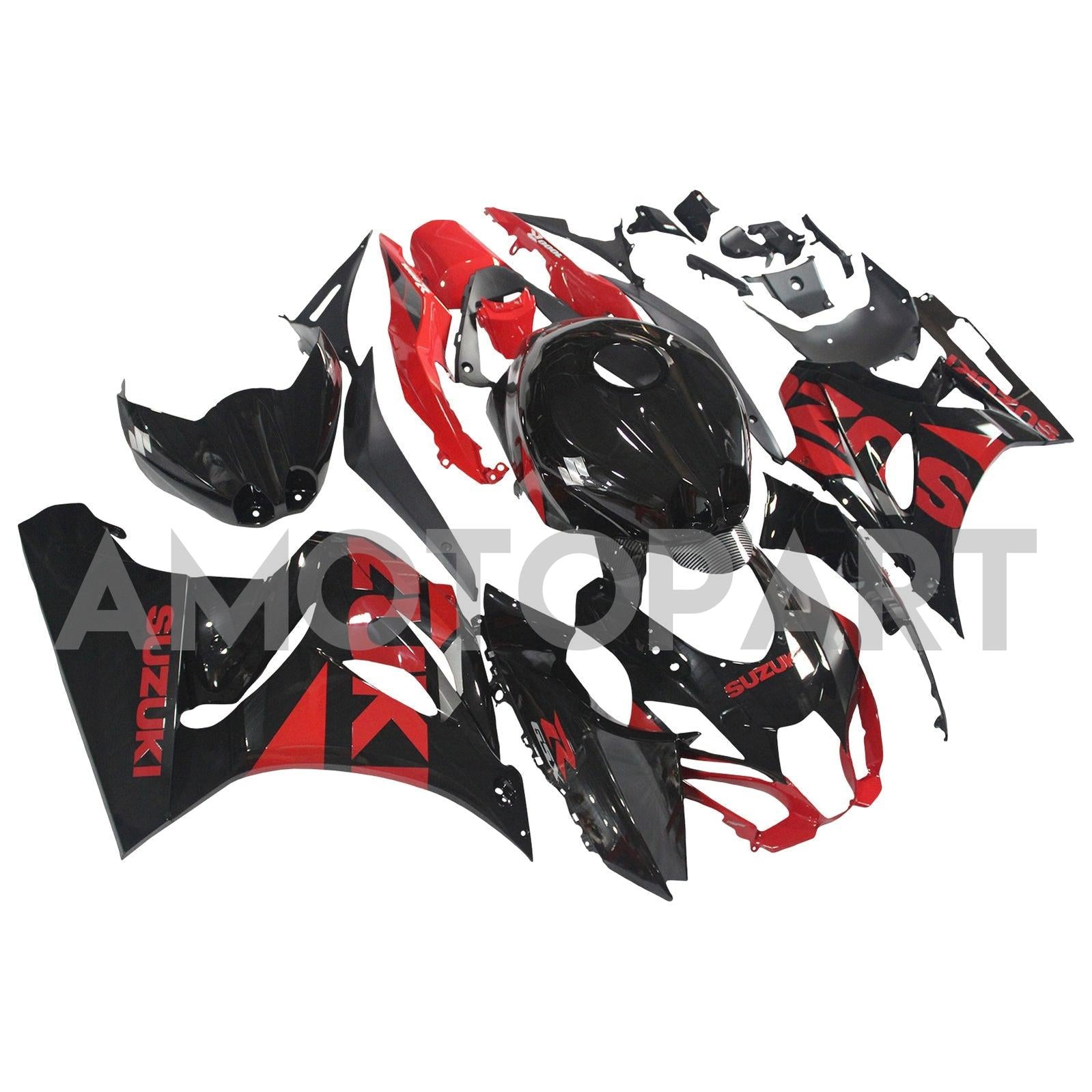 Amotopart Suzuki GSXR1000 2017-2024 K17 Kit de carenado negro rojo
