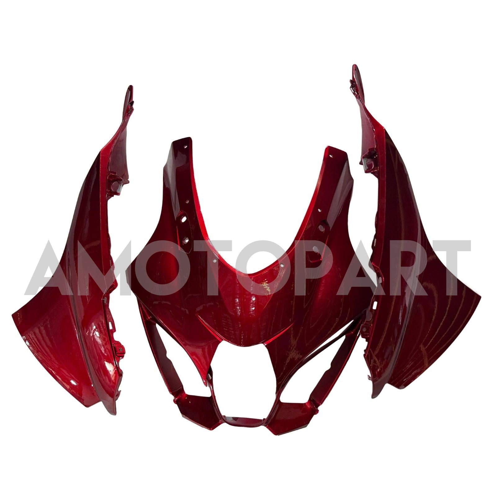Amotopart 2017-2025 Suzuki GSXR1000 Glossy Red & Forged Carbon Fiber Pattern Fairing Kit