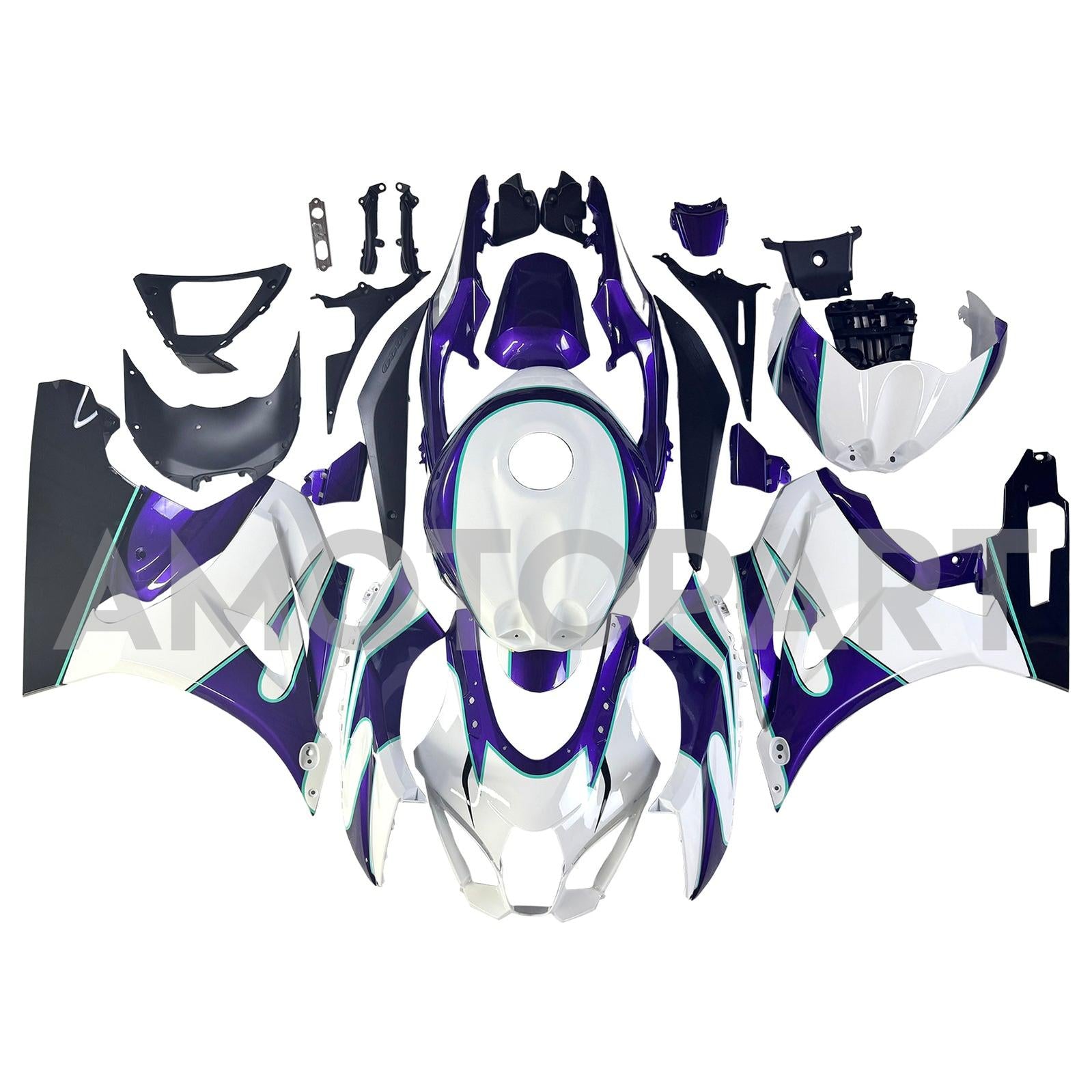 Amotopart 2017-2025 Suzuki GSXR1000 White Fairing Kit