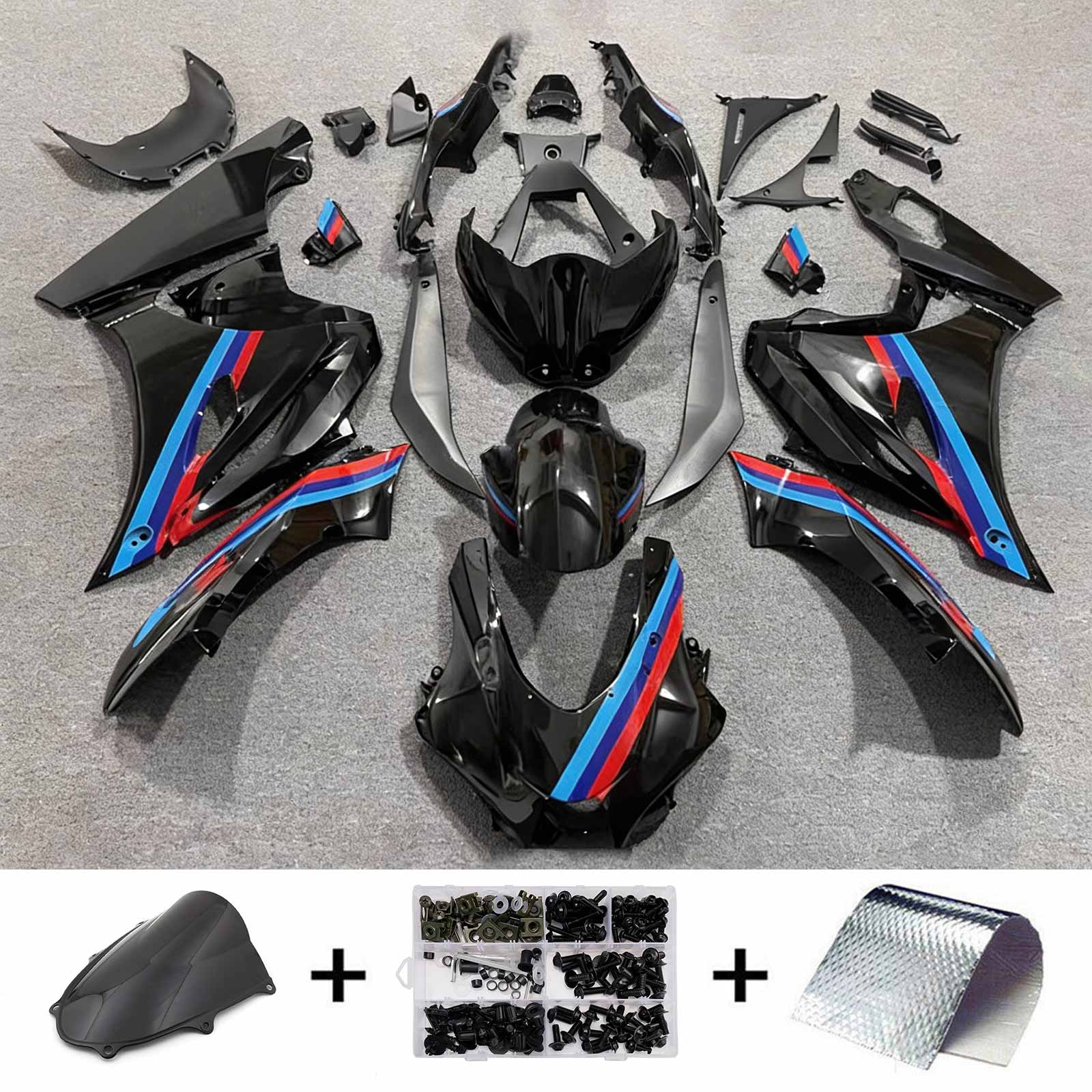 Amotopart 2017-2025 Suzuki GSXR1000 Black Blue Red Fairing Kit