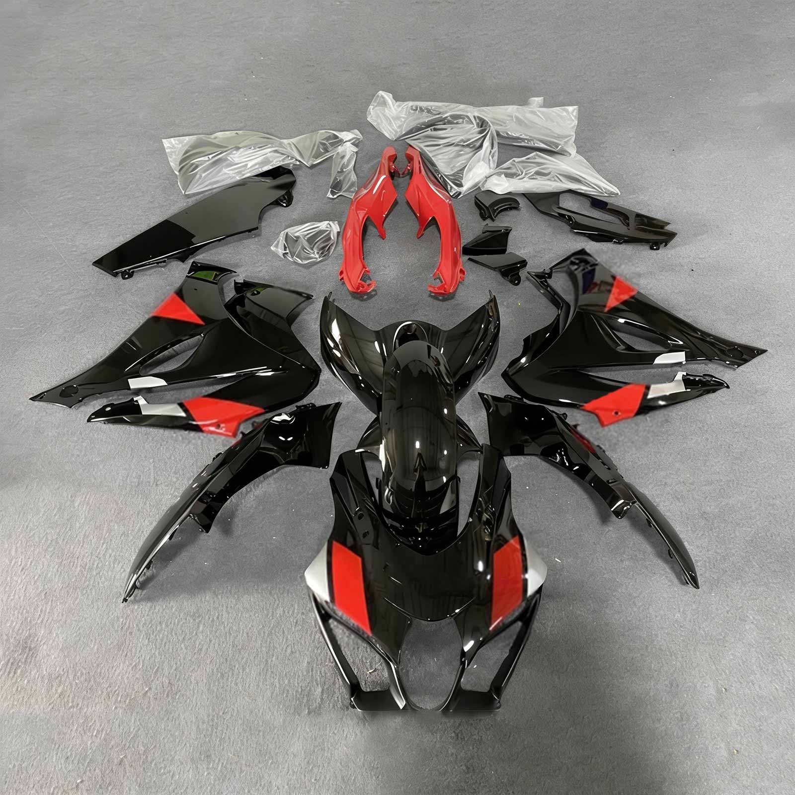 Amotopart 2017-2025 Suzuki GSXR1000 Black Red Fairing Kit