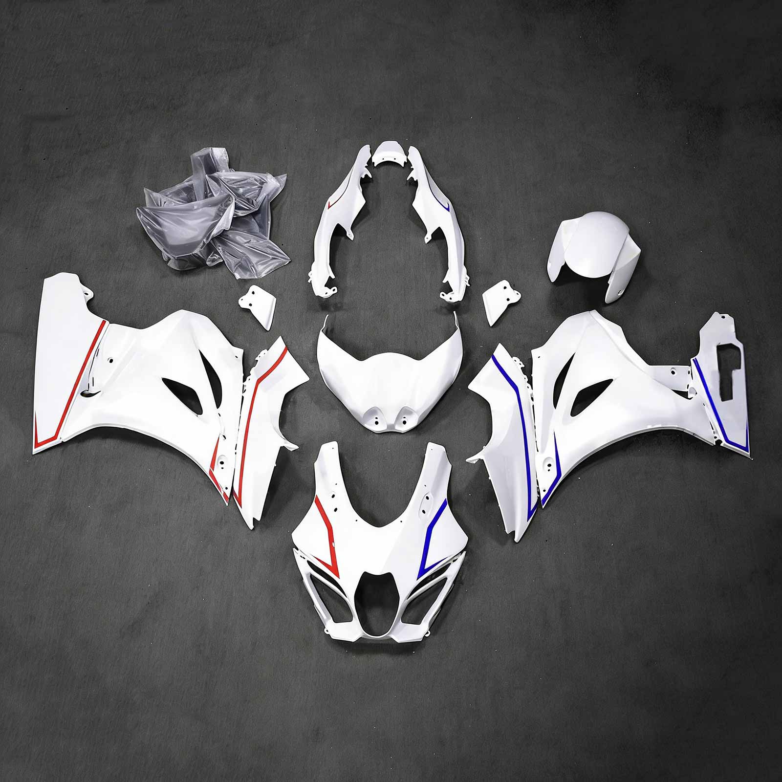Amotopart 2017-2025 Suzuki GSXR1000 White Red Blue Fairing Kit