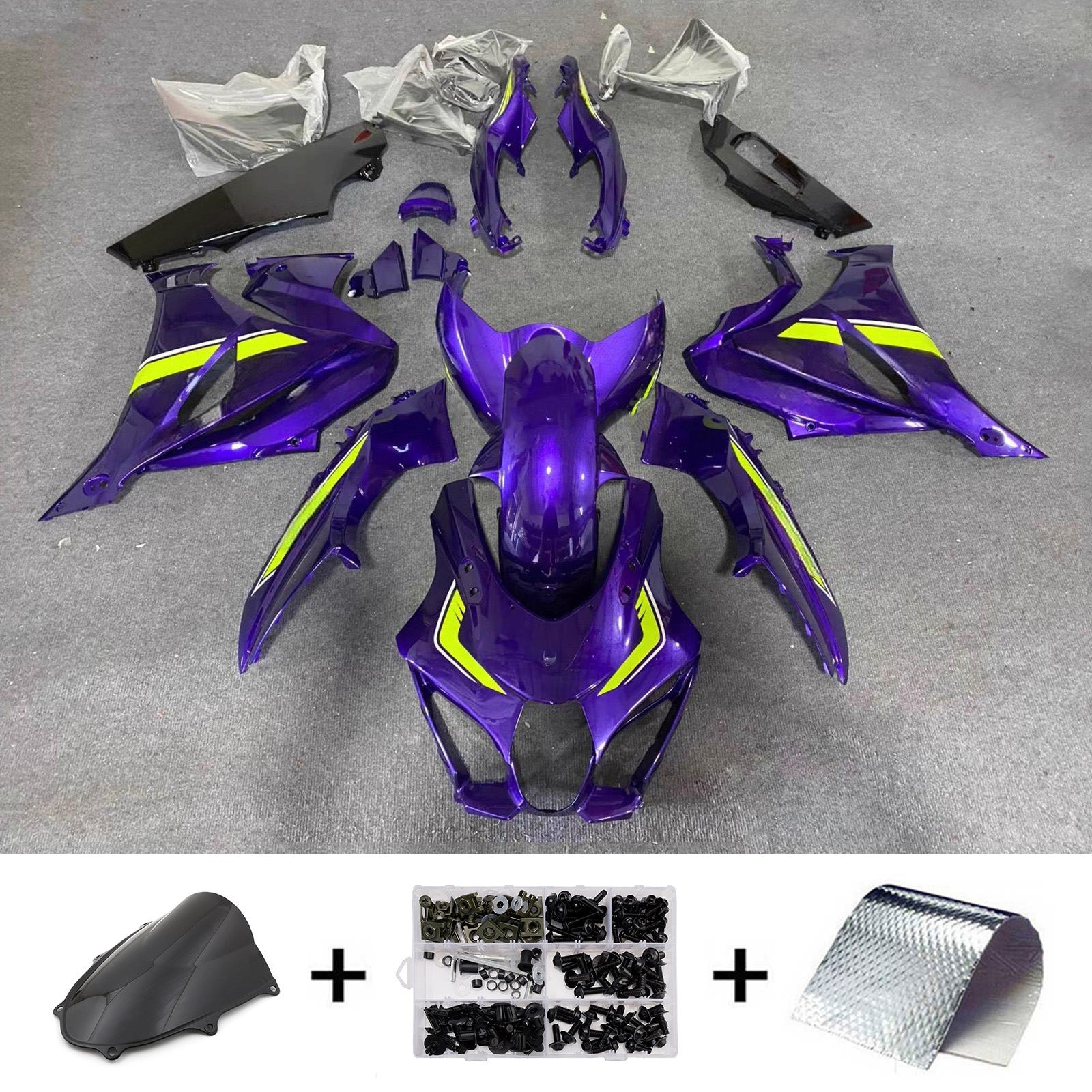 Amotopart 2017-2025 Suzuki GSXR1000 Purple Gray Yellow Fairing Kit