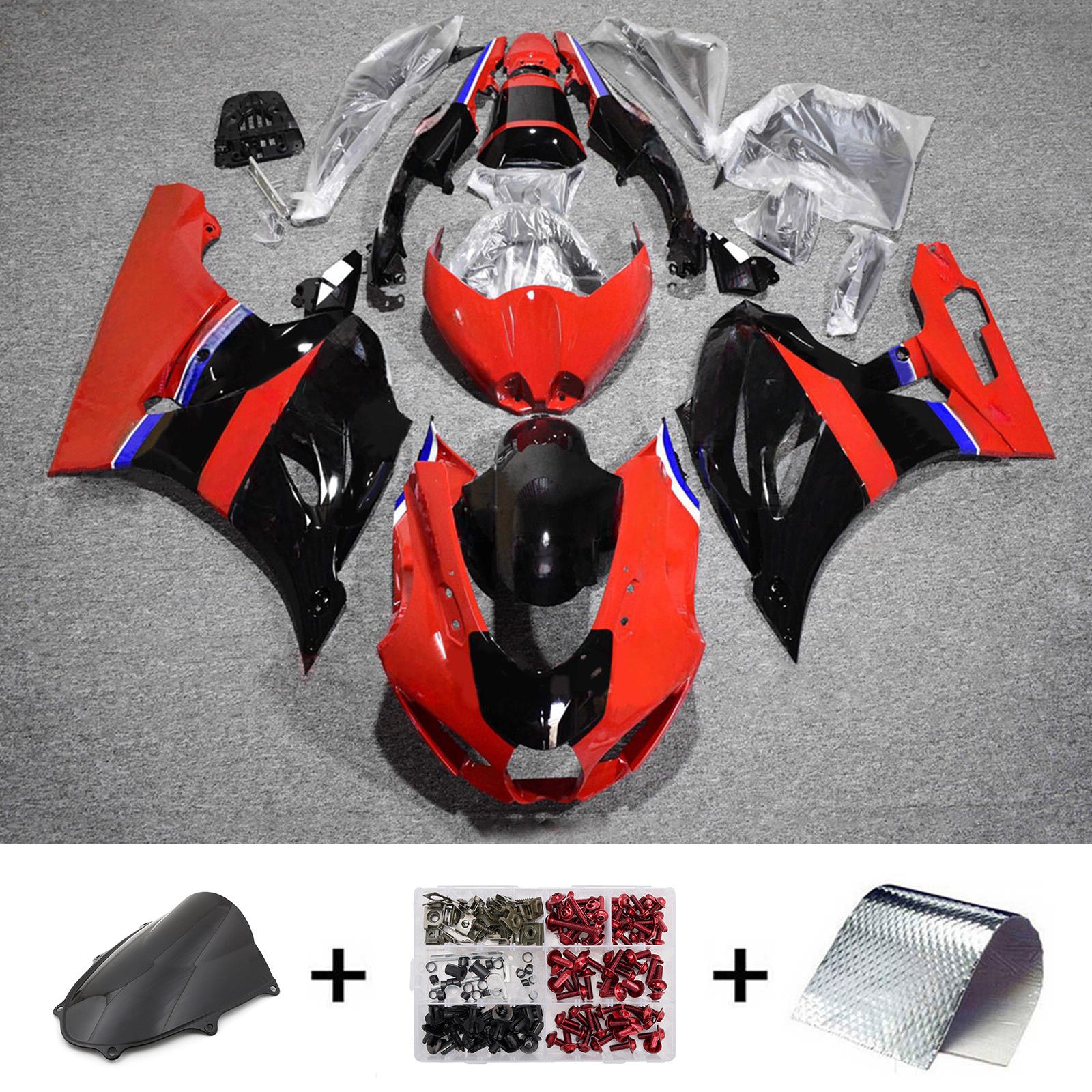 Amotopart 2017-2025 Suzuki GSXR1000 Red Black White Fairing Kit