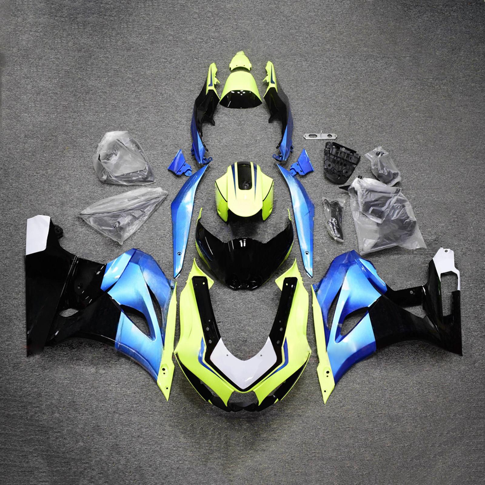 Amotopart 2017-2025 Suzuki GSXR1000 Blue Green Black Fairing Kit