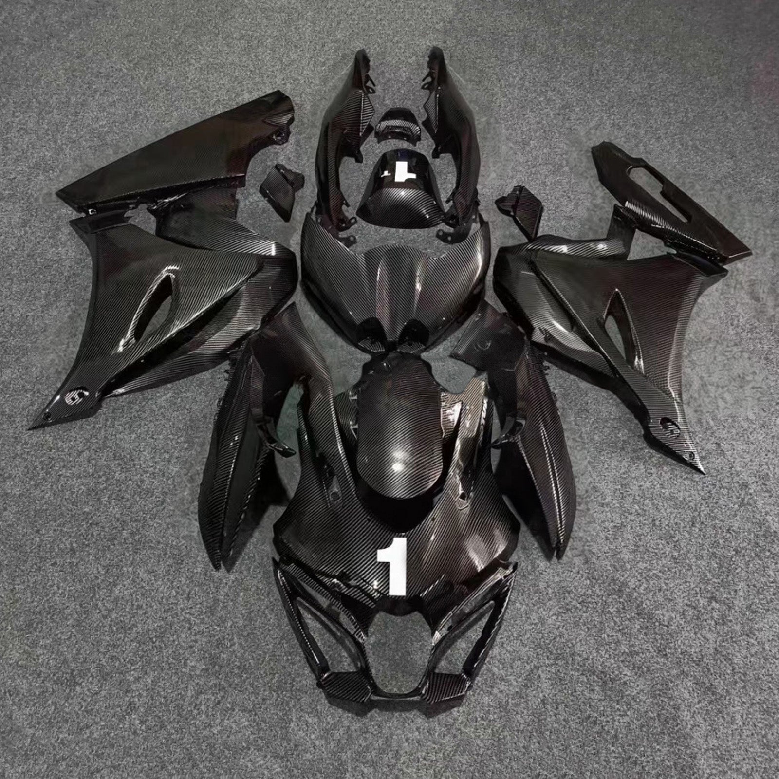 Amotopart 2017-2025 Suzuki GSXR1000 Black Carbon Fiber Pattern Kaping Kit