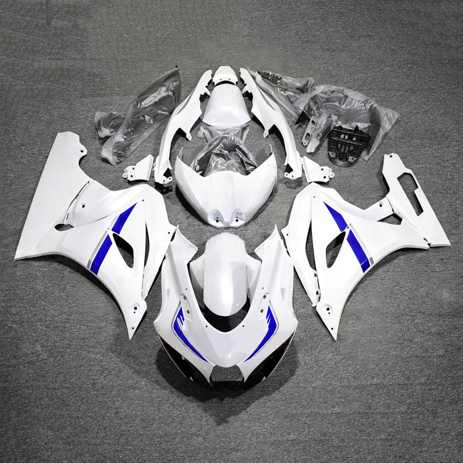 Amotopart 2017-2025 Suzuki GSXR1000 White Black Blue Fairing Kit