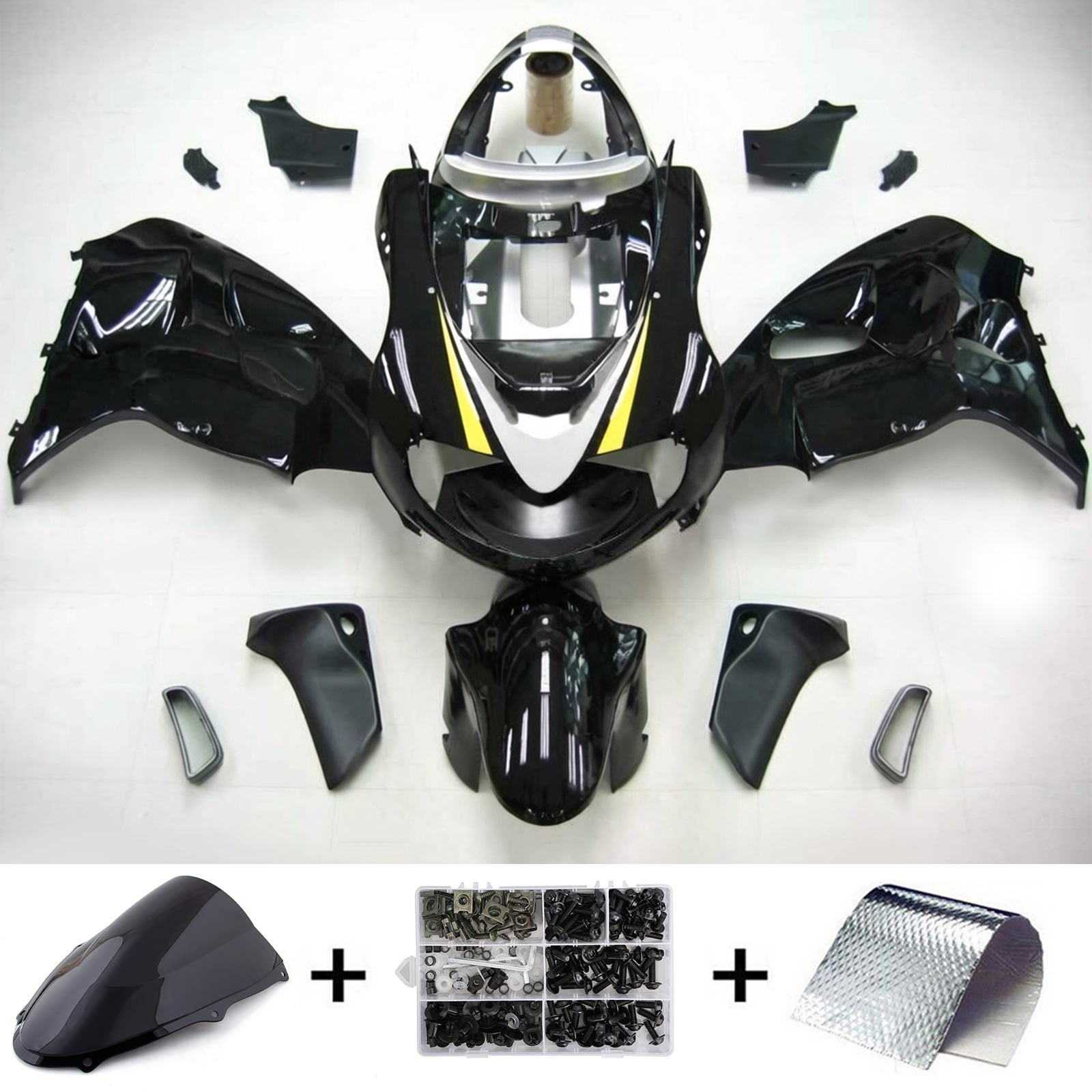 Amotopart 1998-2003 Suzuki TL1000R Fairing Black&Gold letter Kit