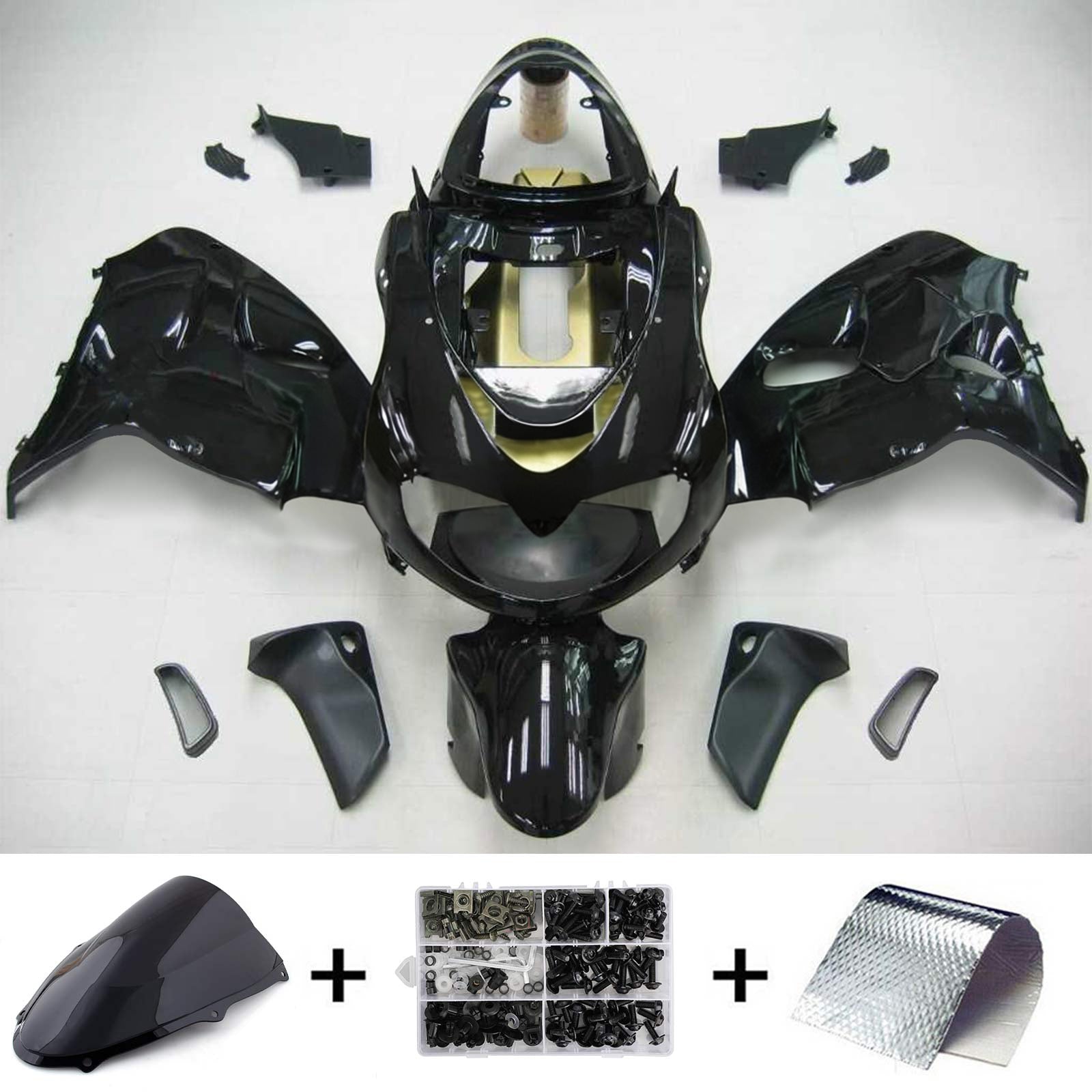 Amotopart 1998-2003 Suzuki TL1000R Fairing Black&Gold Kit
