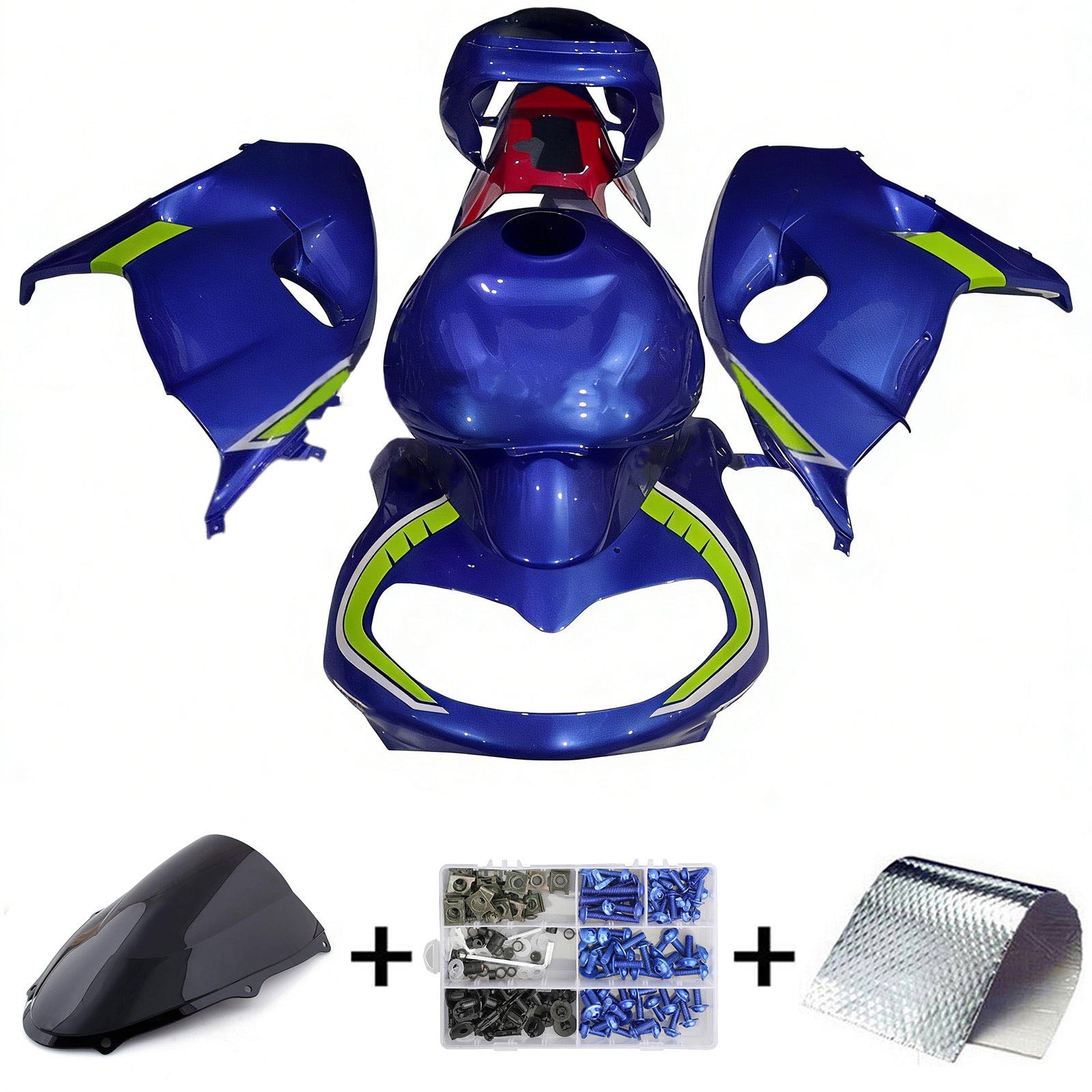 Amotopart 1998-2003 TL1000R Suzuki Blue&Neon Green Fairing Kit