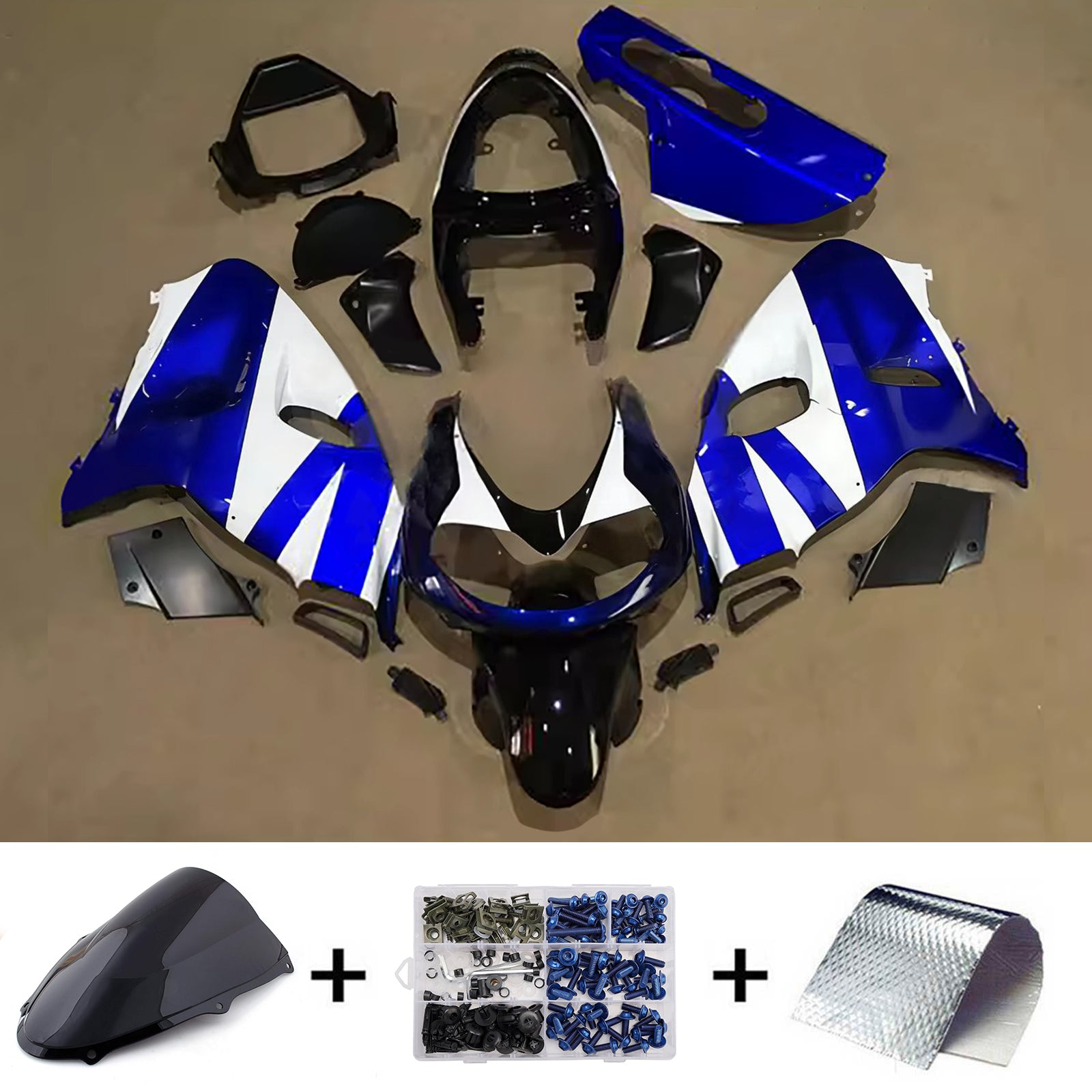 Amotopart 1998-2003 Suzuki TL1000R Blue White Fairing Kit