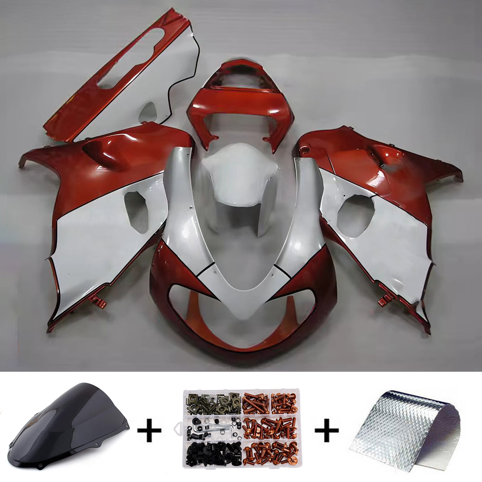 Amotopart 1998-2003 Suzuki TL1000R White Orange Fairing Kit